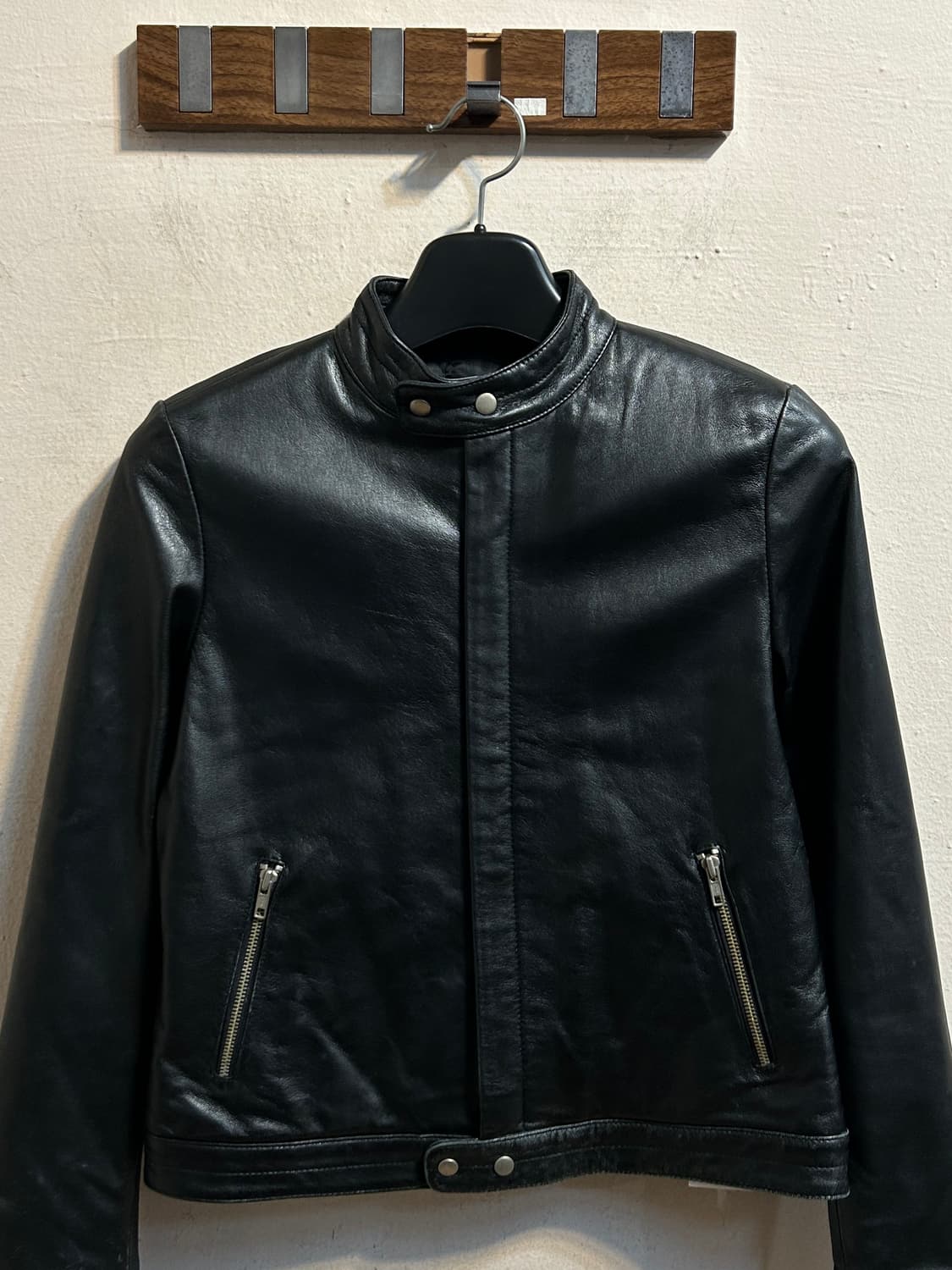 유즈드 블랙 레더 집업 자켓 상품이미지2