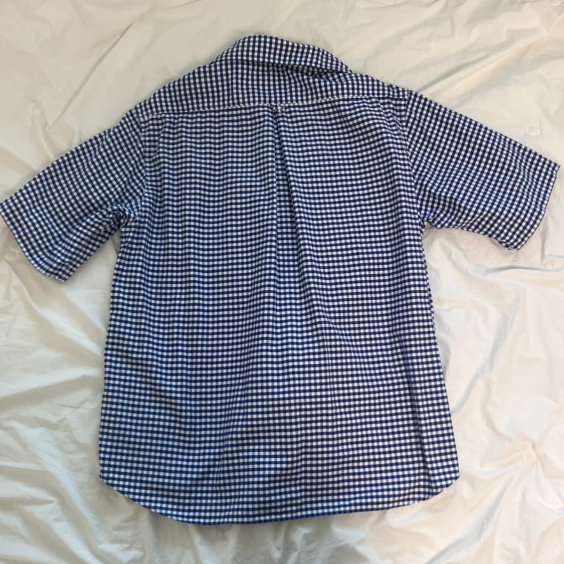 단톤 숏슬리브 깅엄 체크 셔츠 상품이미지2