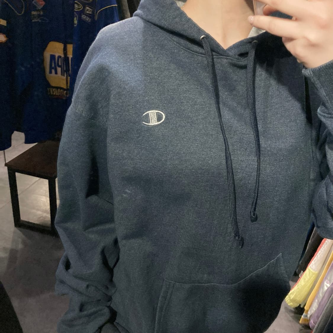 [IM] Champion 챔피온 로고 후드티 네이비 상품이미지6