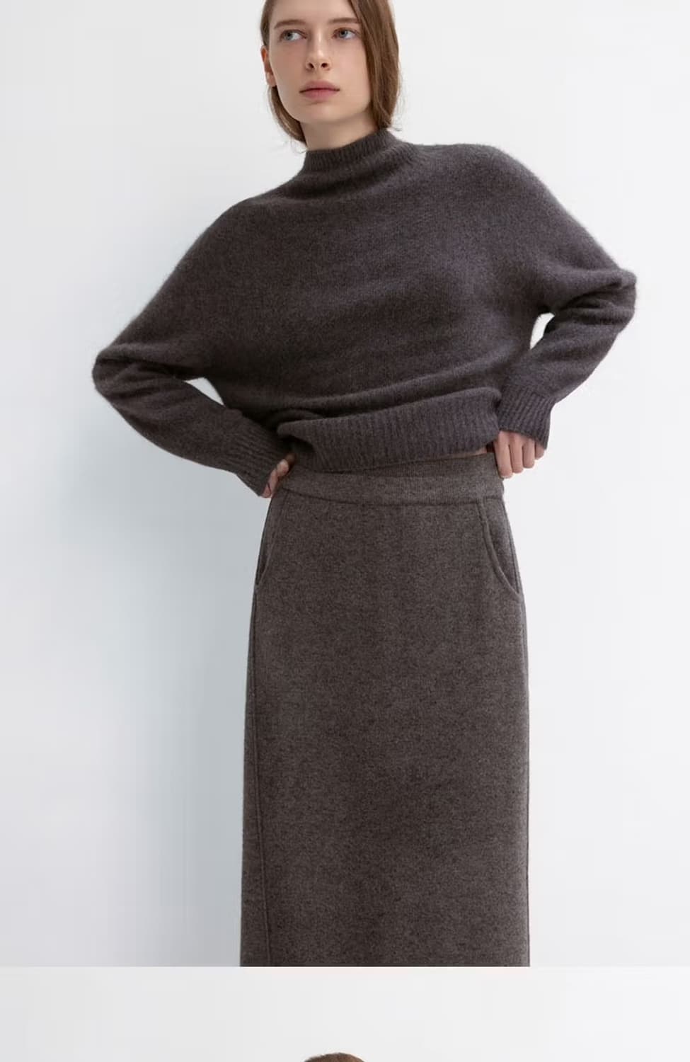 [새상품/77] 폭스+양모 홀가먼트 폴라 니트 블랙 상품이미지5