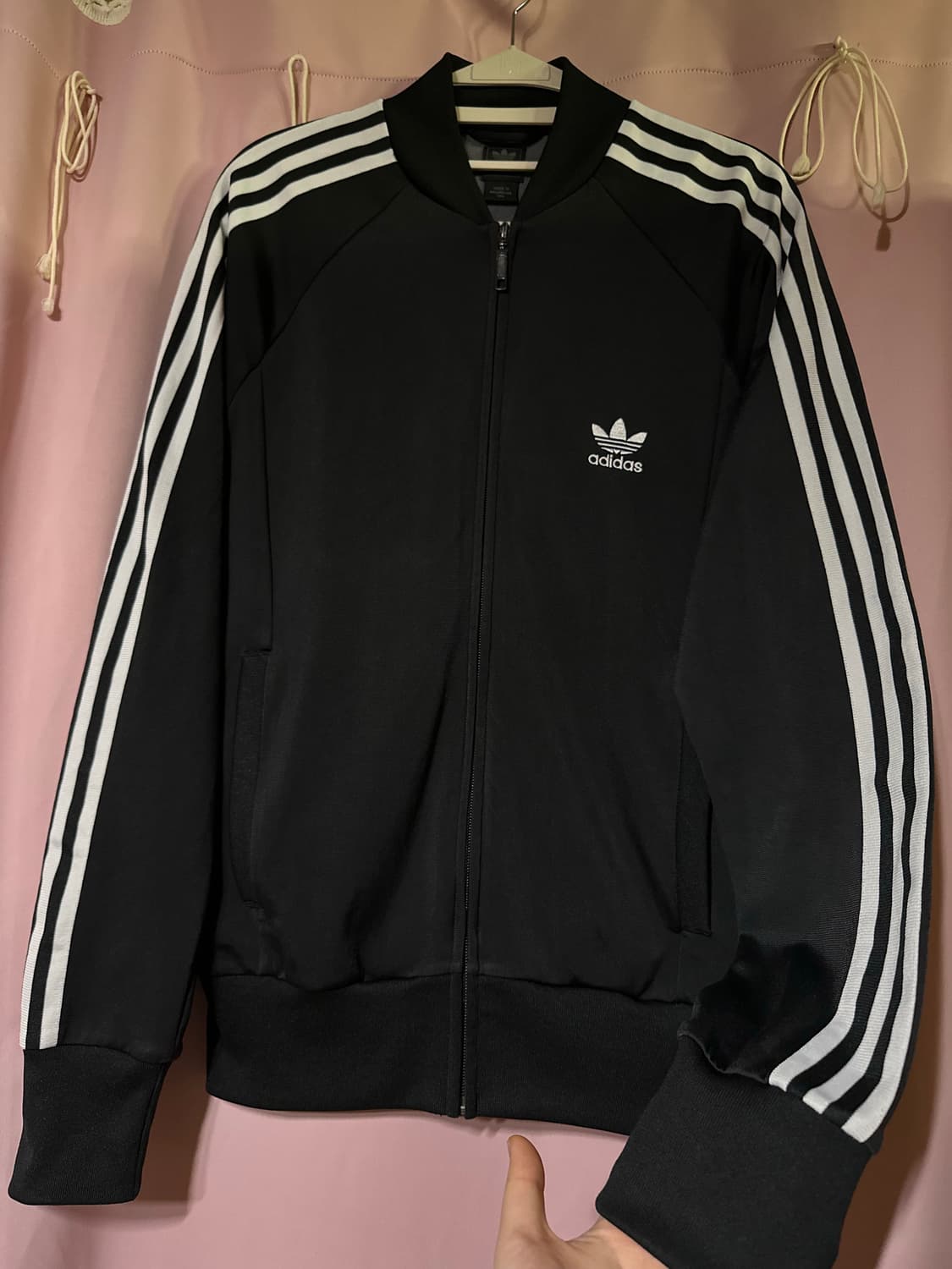 아디다스져지 아디다스슈퍼스타 블랙 트랙탑 불꽃져지 집업 상품이미지1