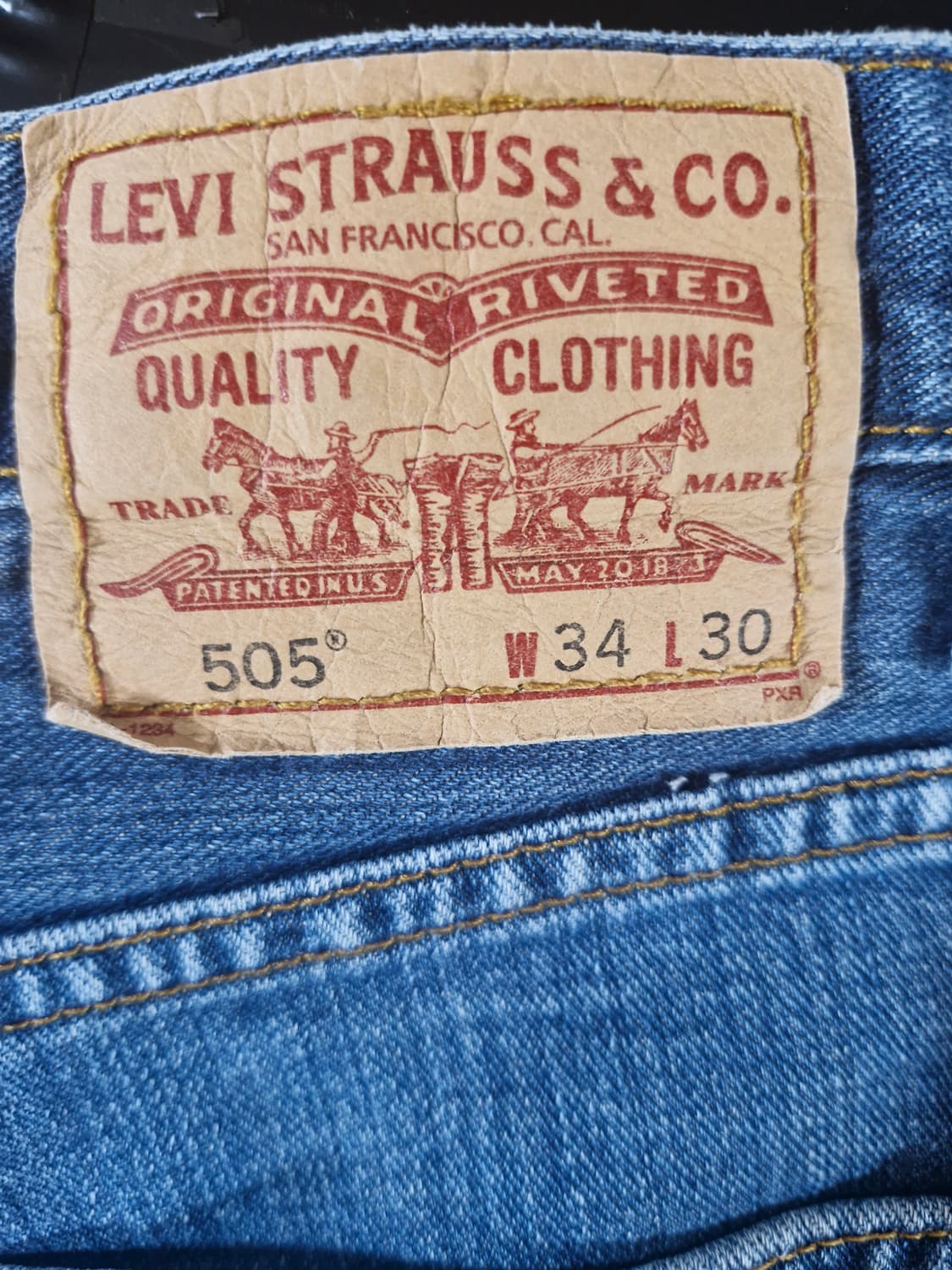 리바이스 505 W34 L30 레귤러핏 연중청 상품이미지5