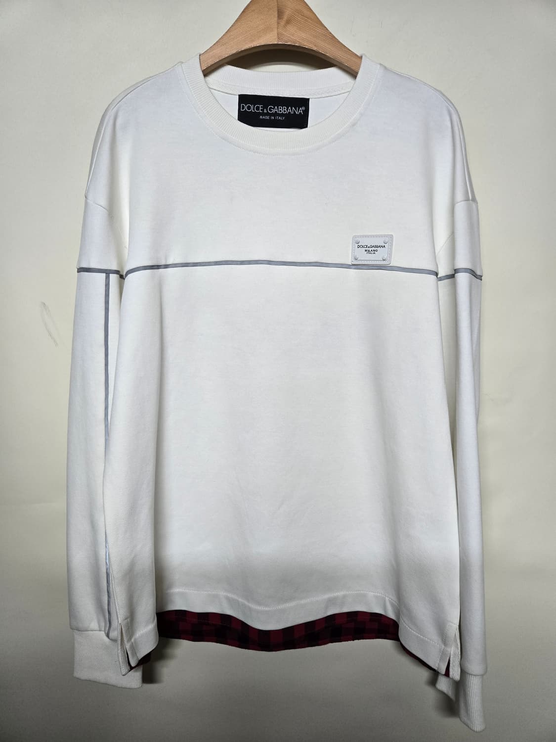 돌체앤가바나 화이트 레이어드 맨투맨M 상품이미지1