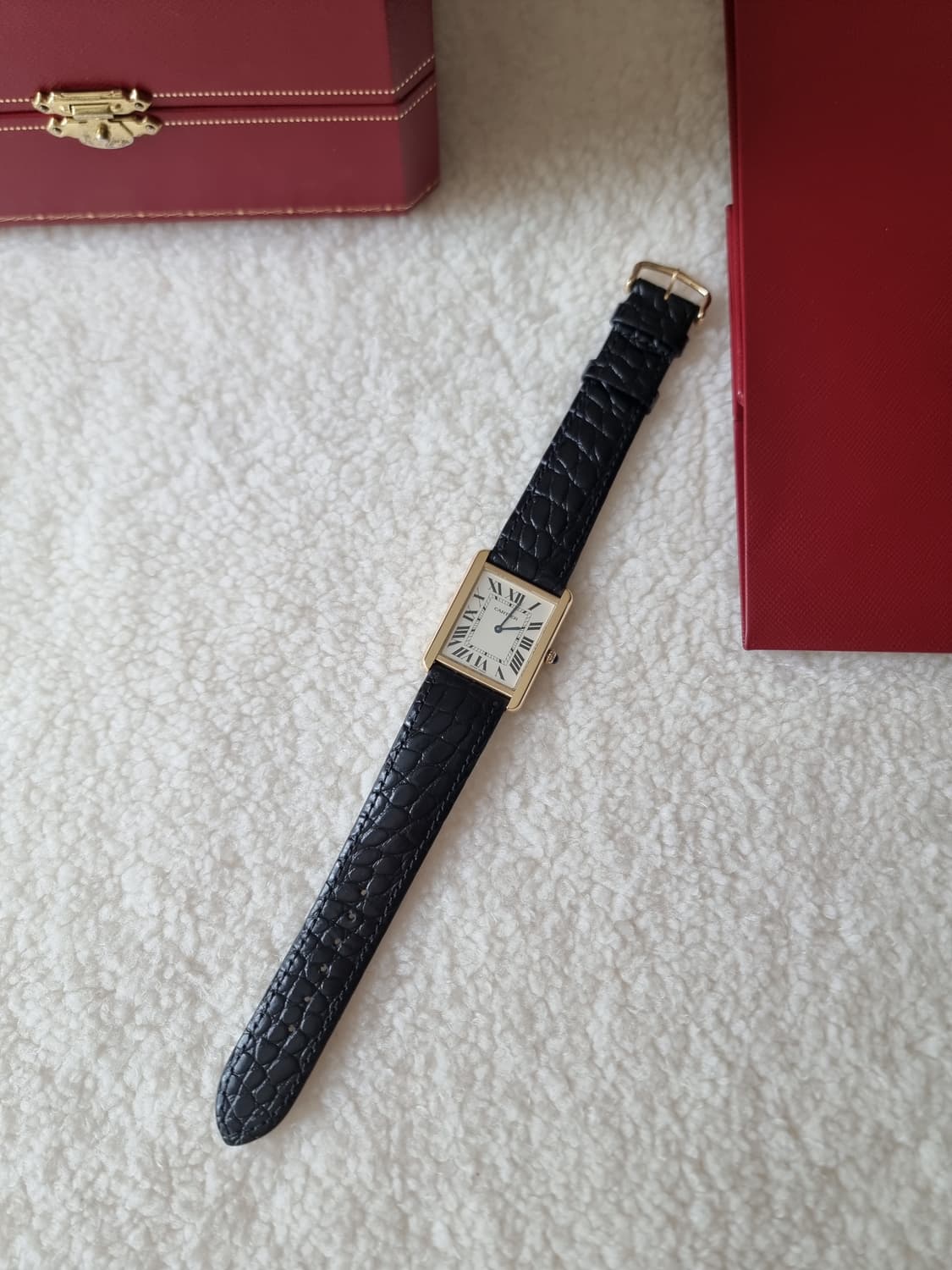 [까르띠에 정품보증서] 탱크솔로 18K 옐로우골드 L 쿼츠 남성시계 06 상품이미지5