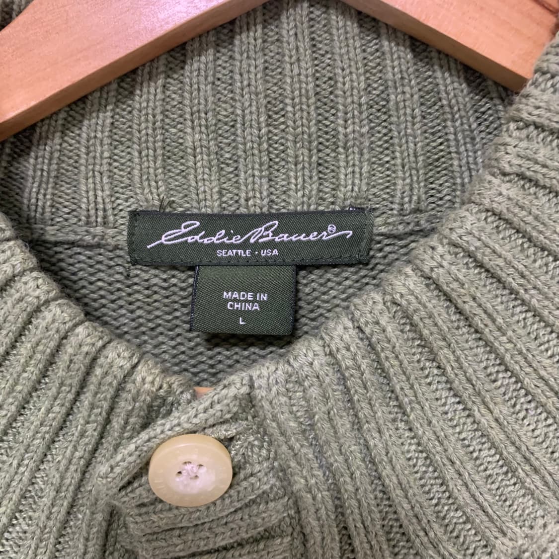 에디바우어 브라운 버튼 반집업 니트 남자 빈티지 L 상품이미지8
