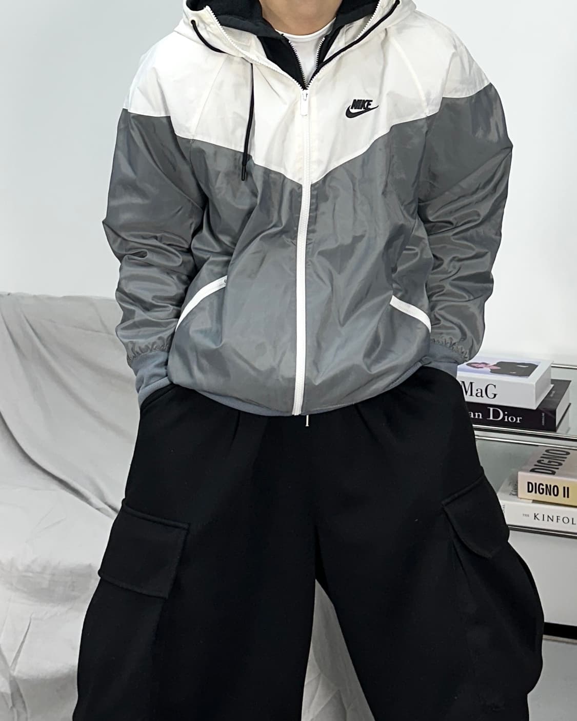 나이키 신형 믹스컬러 스우시 후드 바람막이 XL 상품이미지1