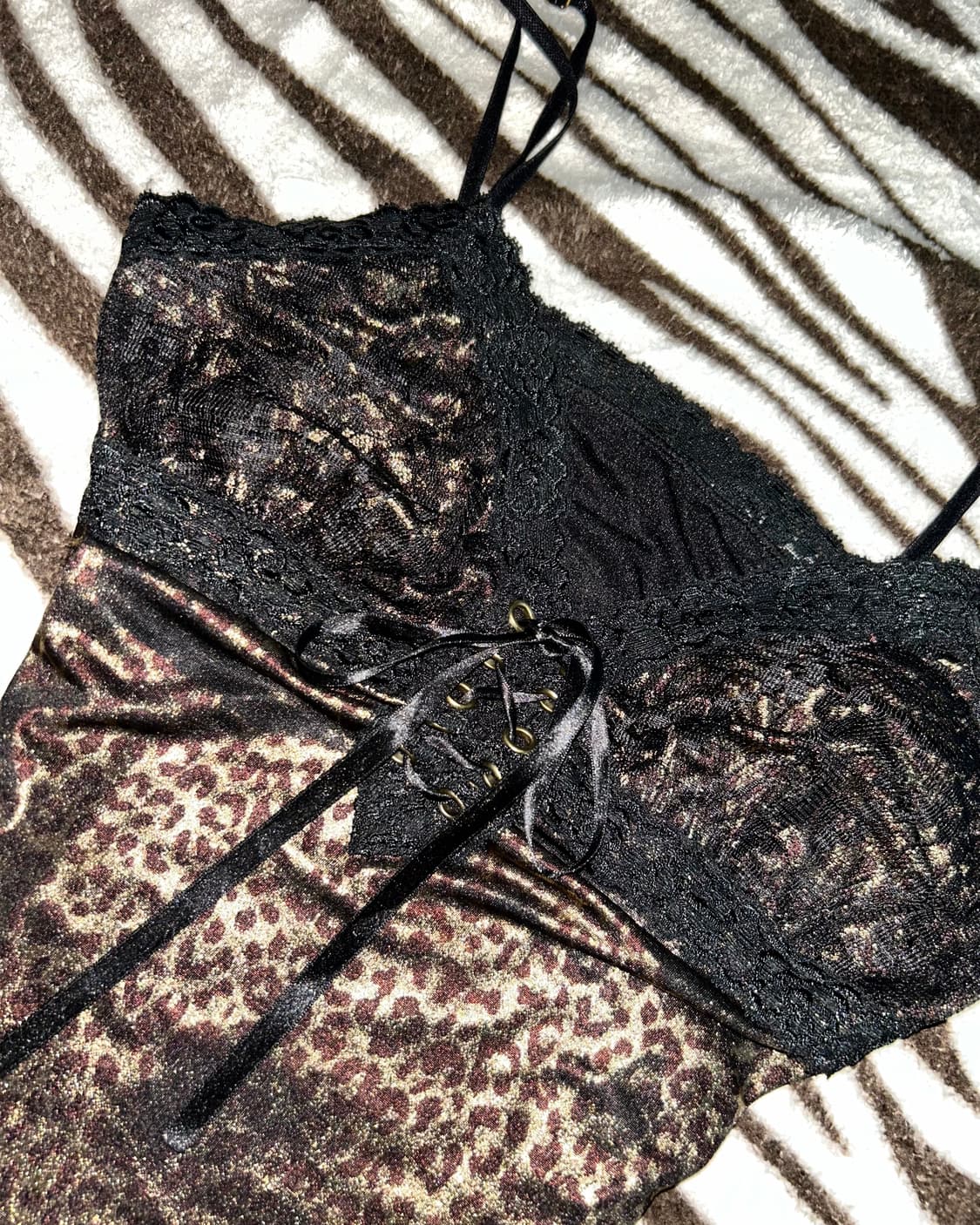 gal leopard lace sleeveless 상품이미지5