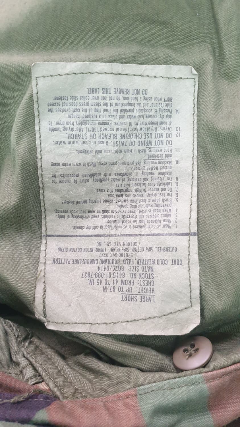 미군 M-65 우드랜드 필드자켓 라지 쇼트 상품이미지3