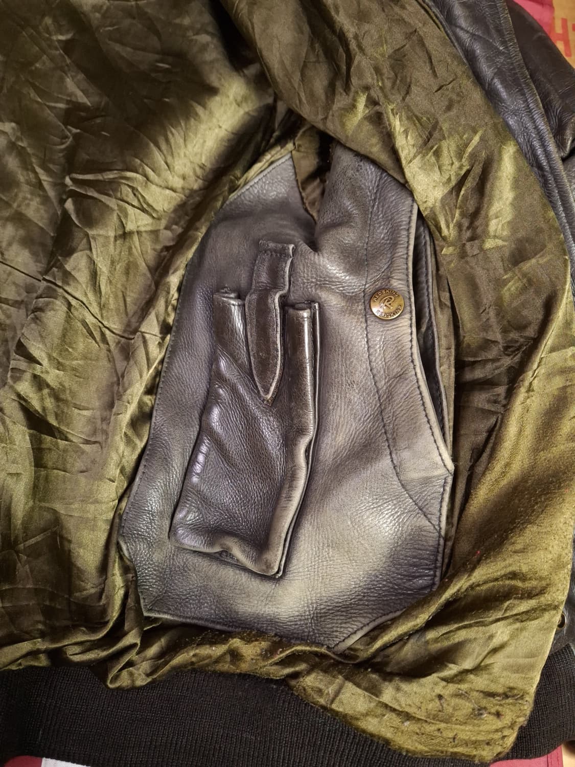 80's REDSKINS 리얼레더 항공자켓 상품이미지10