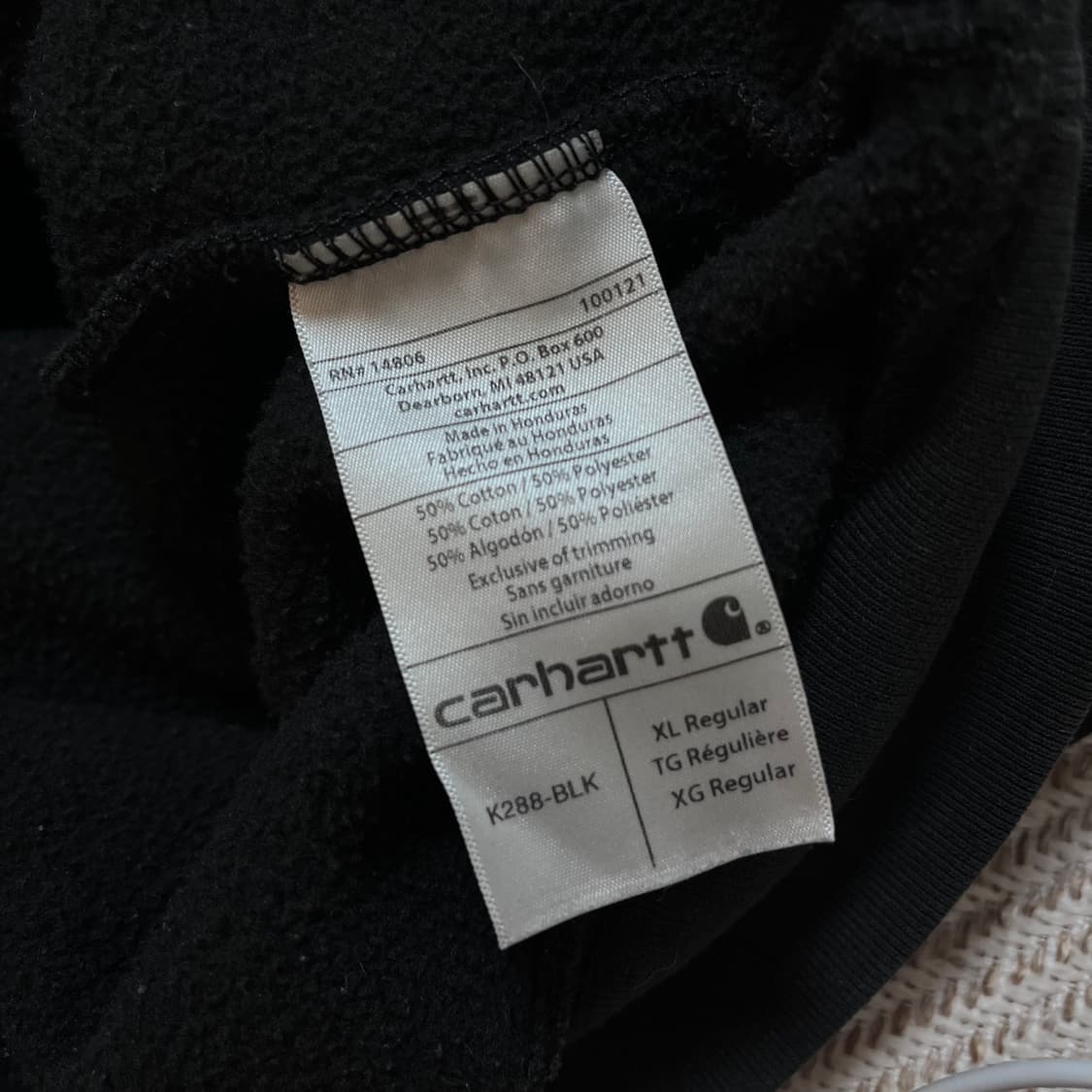 [정품] 칼하트 블랙 기모 후드티 [ 오리지널XL ] 상품이미지6