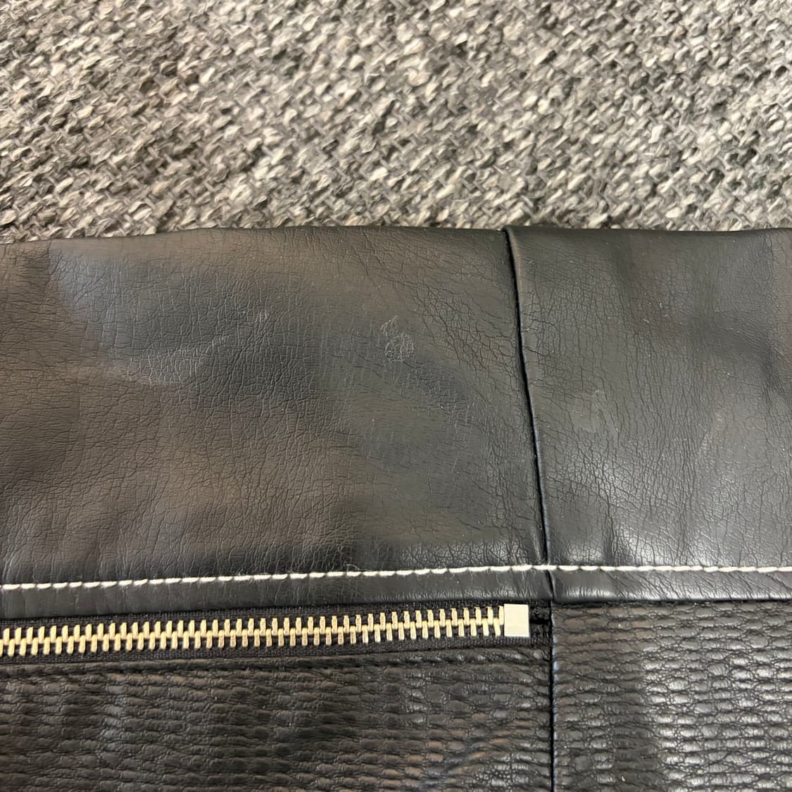 유즈 YUSE 슬림 레더 컬러 블락 바이커 자켓 S 상품이미지5