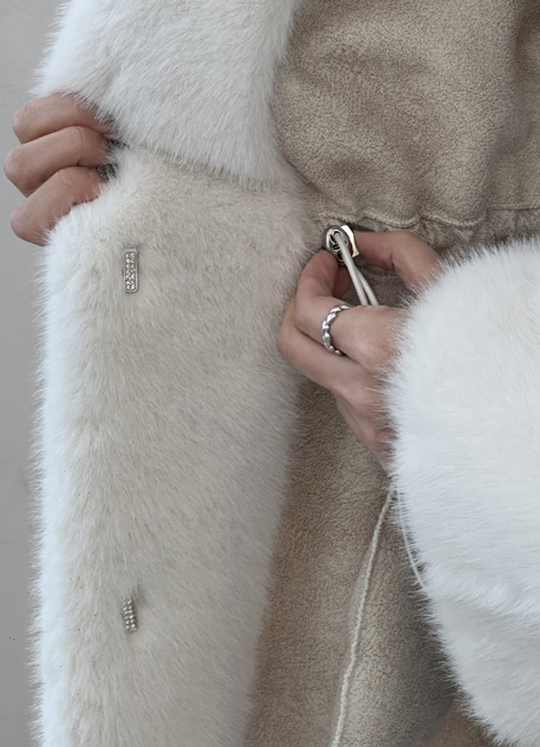 밍크 페이크 퍼 롱코트 상품이미지3