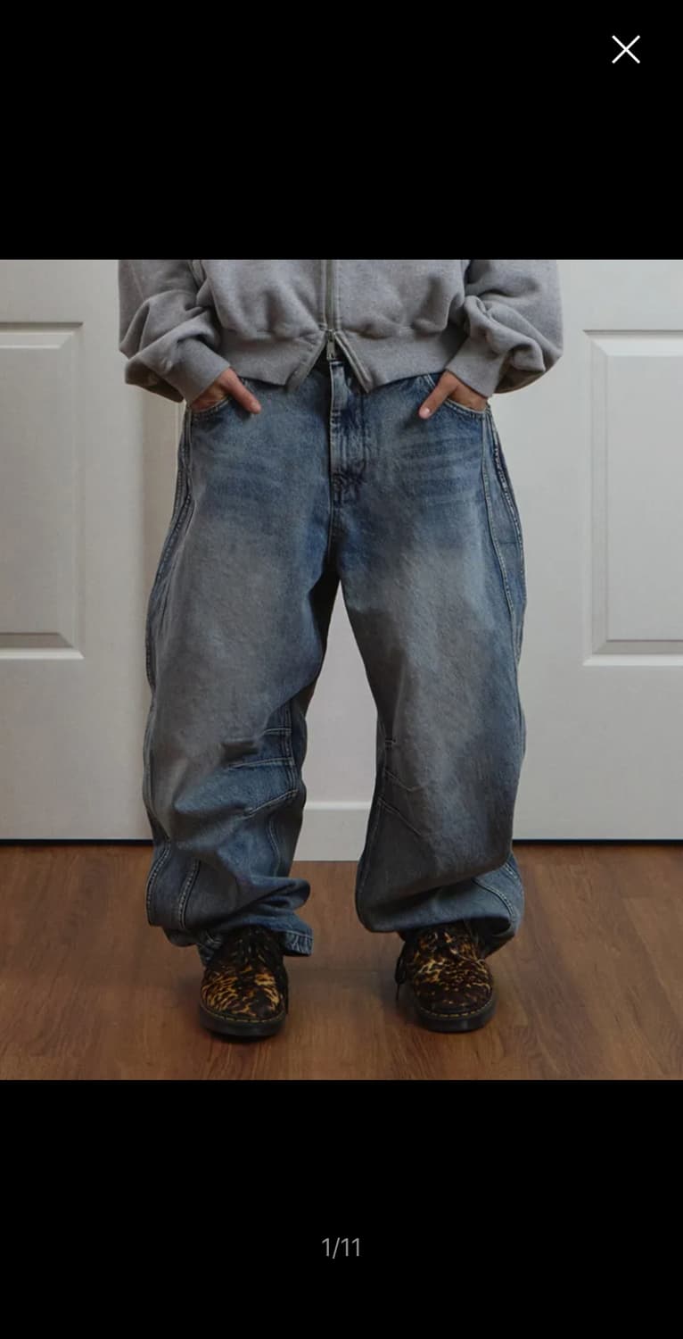 9999아카이브 커브드 연청 데님 판매 상품이미지1