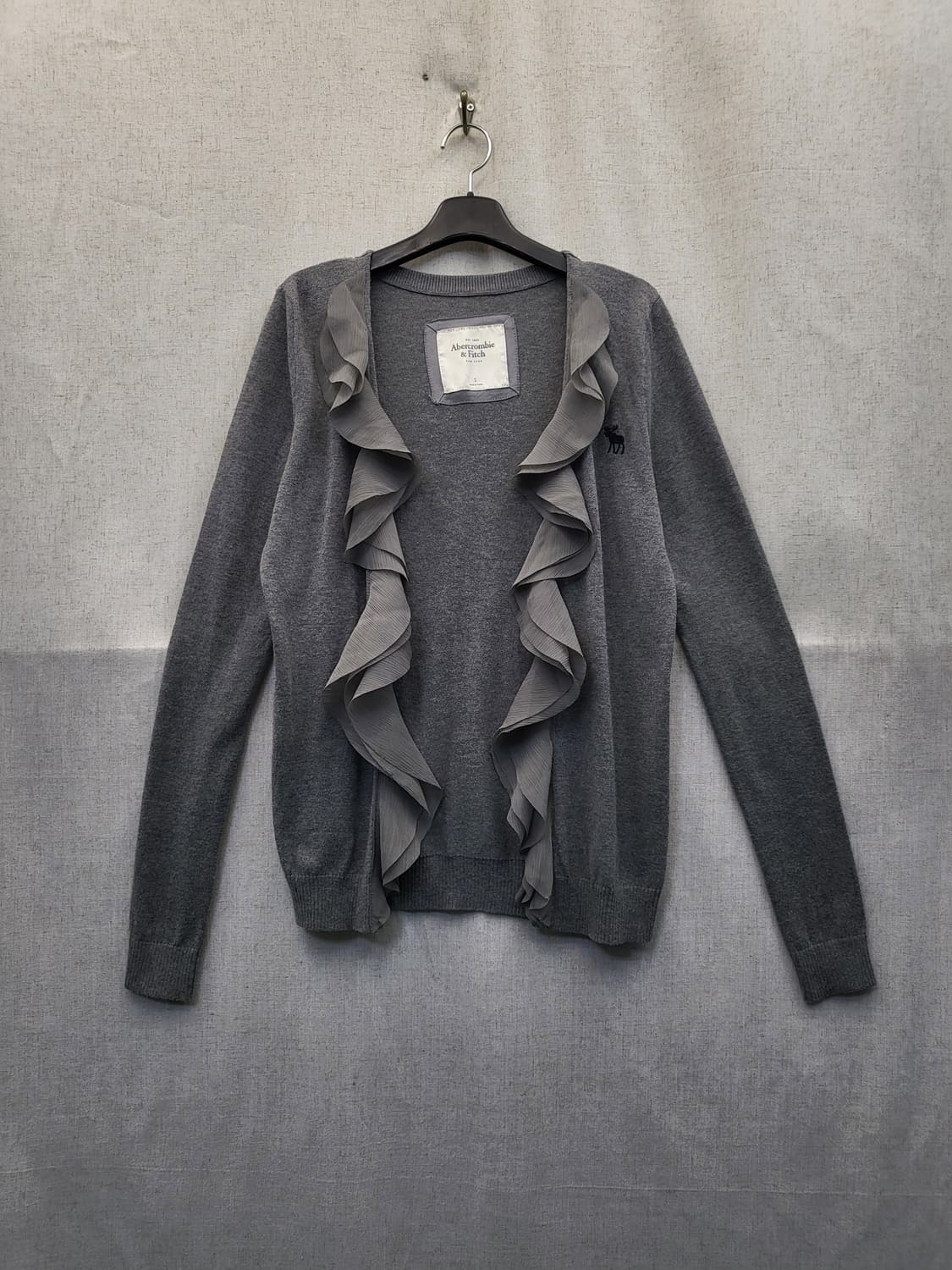 아베크롬비 여성 프릴 가디건 그레이 상품이미지1