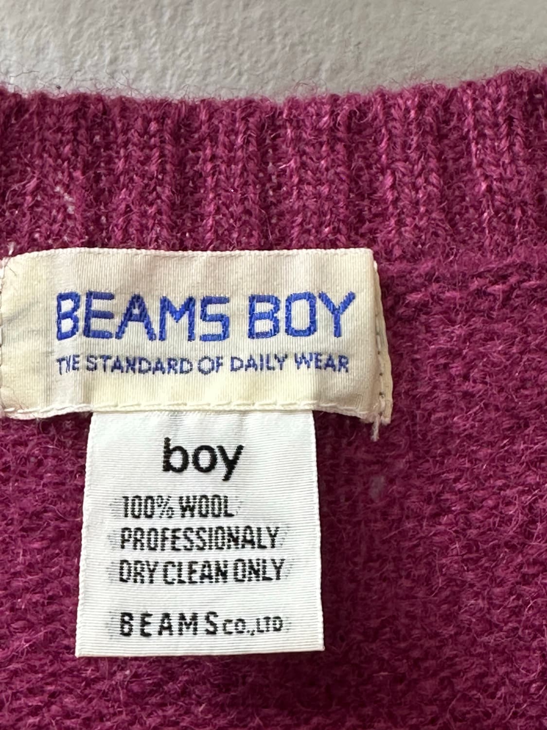 BEAMS BOY 빔즈 울 100% 아가일 니트 베스트 상품이미지2