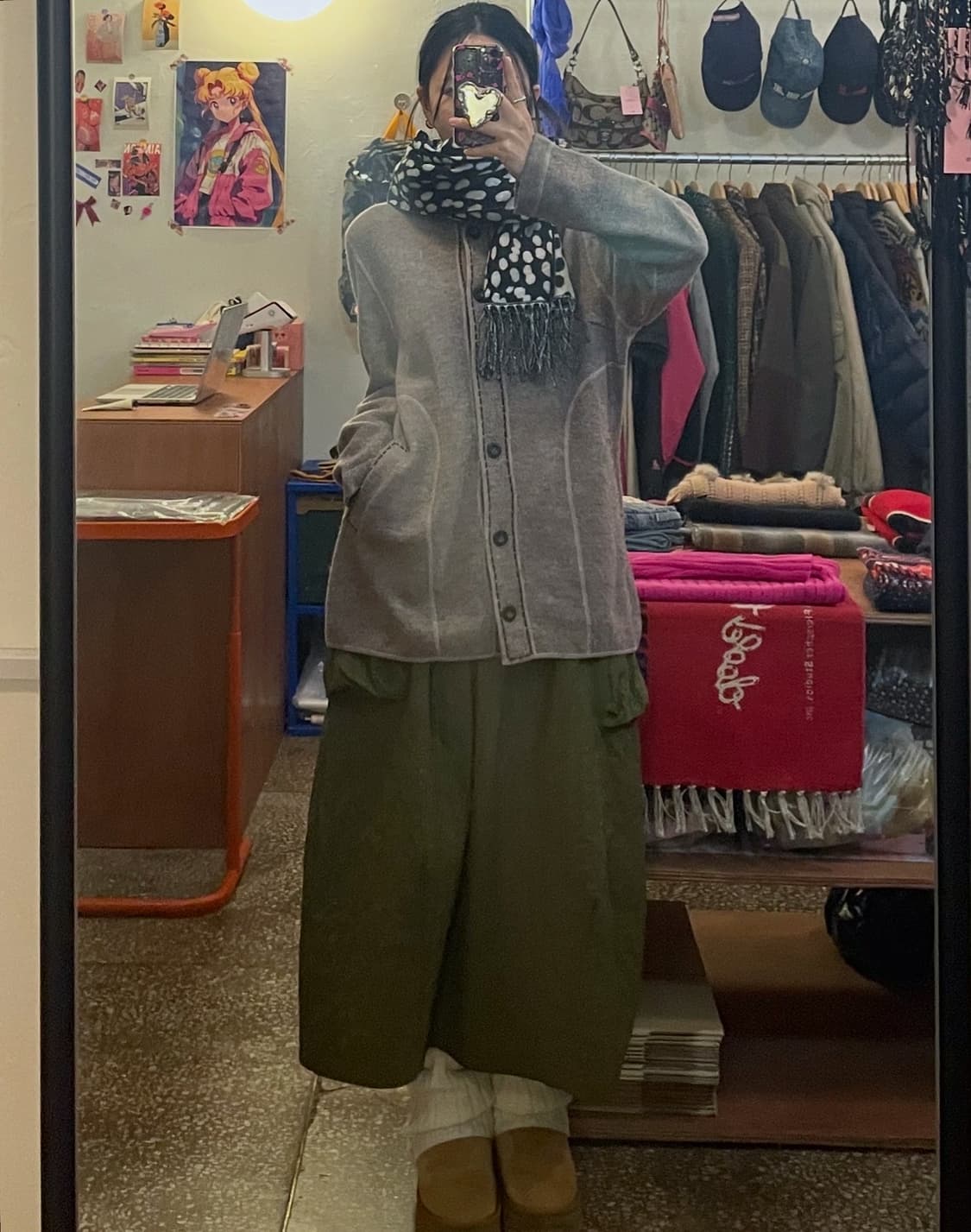 베이지 스티치 울100% 가디건 [무배] 상품이미지1