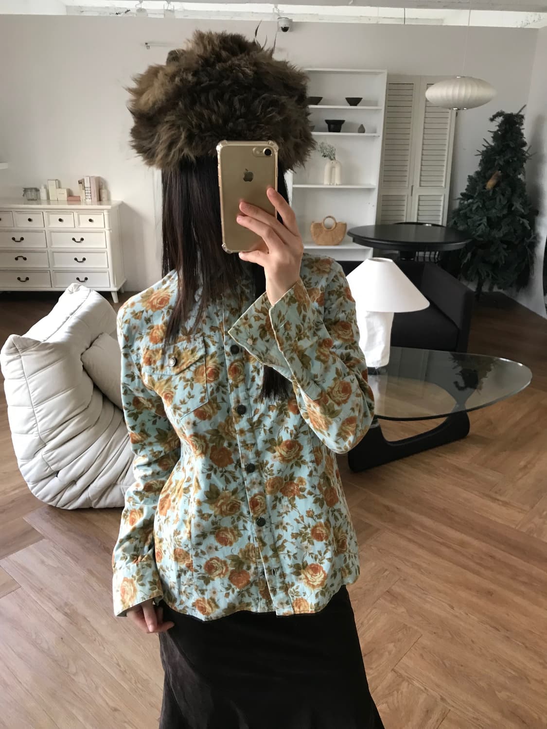 vintage corduroy pattern shirts 상품이미지1