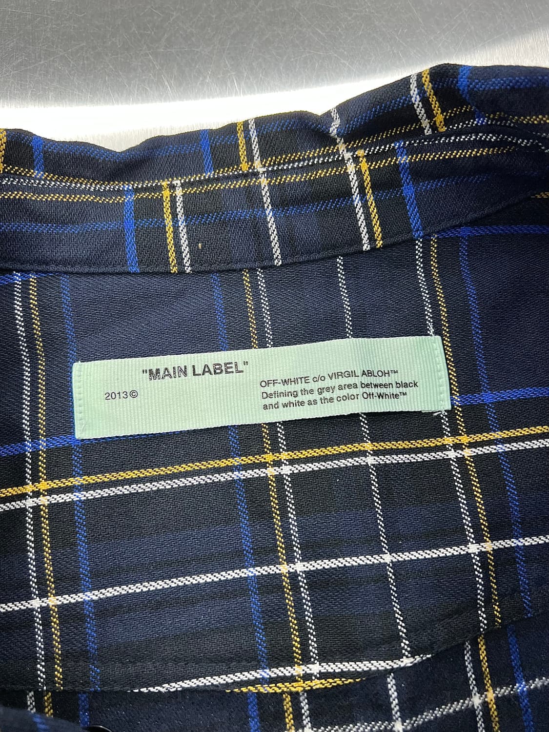 오프화이트 18ss 애로우 블루 플란넬 체크 셔츠 상품이미지7