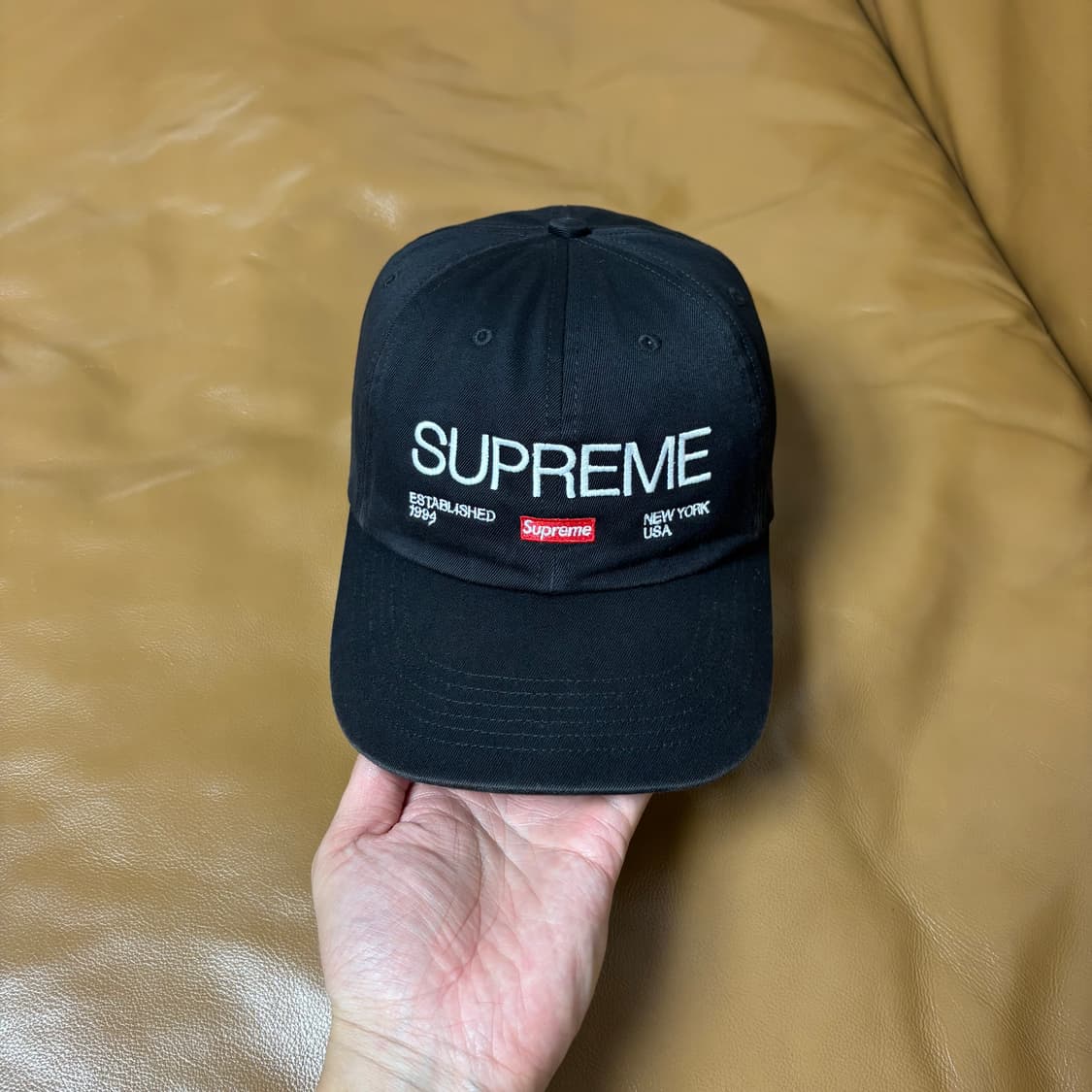 Supreme 슈프림 Est.1994 워시드 블랙 6패널 볼캡 모자 상품이미지2