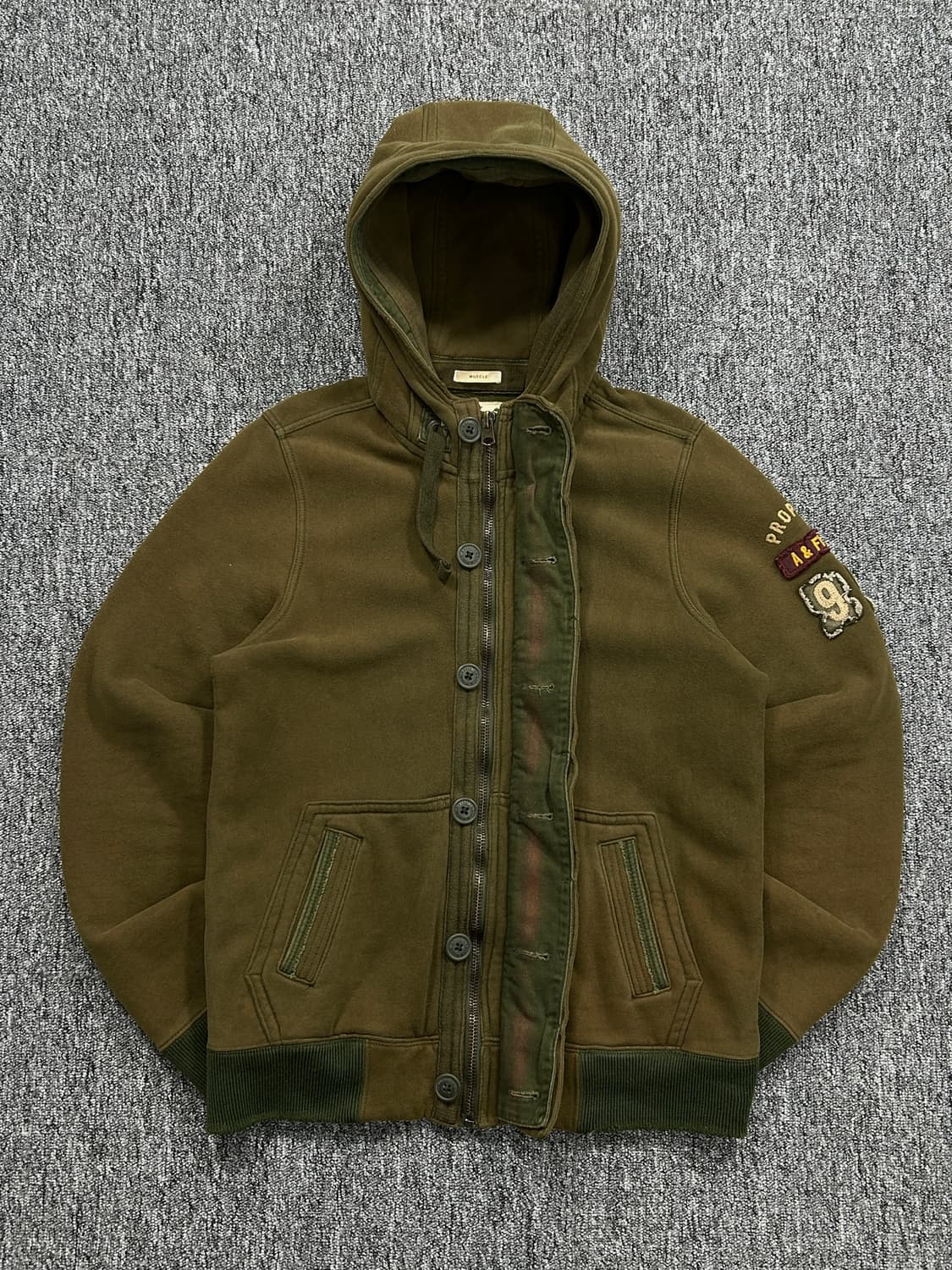 아베크롬비 빈티지 카키 후드집업 L  상품이미지3