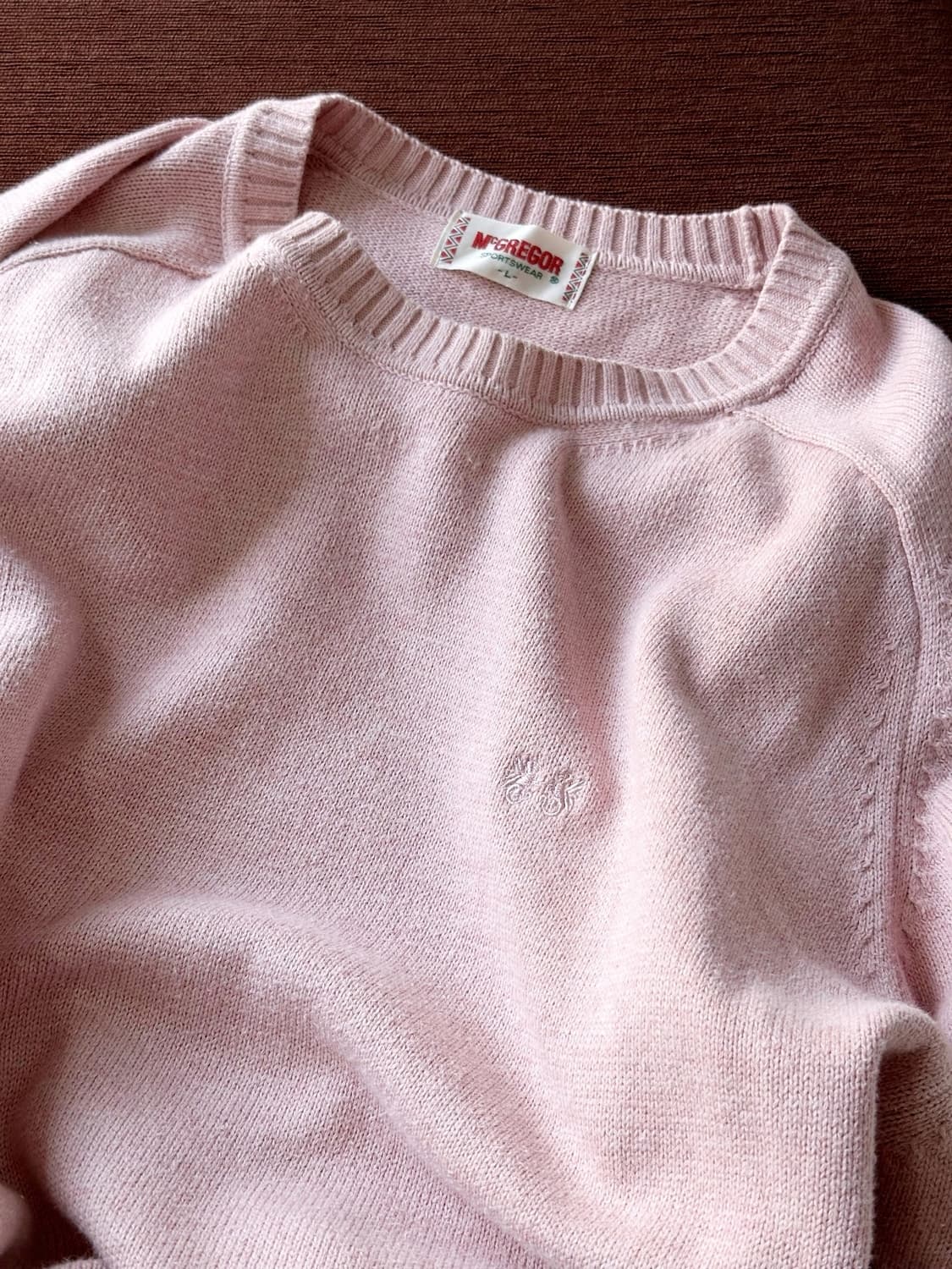 Cotton design stitch crew neck knit P/O 상품이미지1