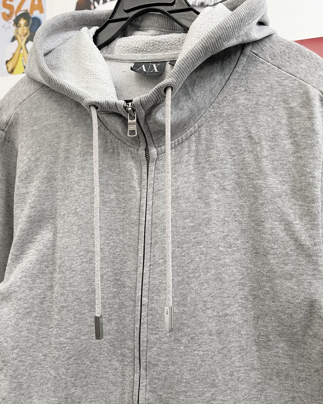 알마니 익스체인지 백로고 그레이 후드집업 상품이미지6
