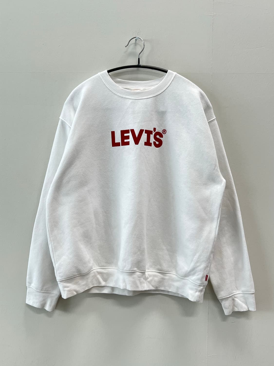 리바이스 로고 프린팅 맨투맨 화이트/레드 상품이미지2