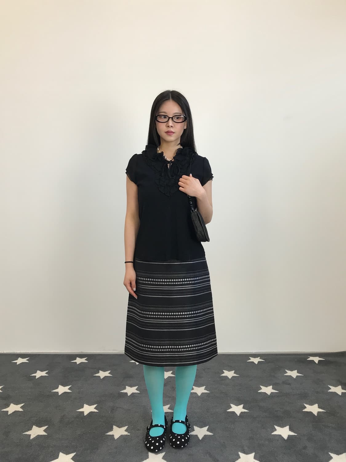 Courrèges Silver Dot Jacquard Midi Skirt 상품이미지3