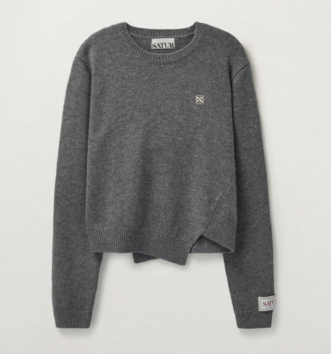 더블린 언발란스 캐시미어 블렌드 니트 차콜 상품이미지1