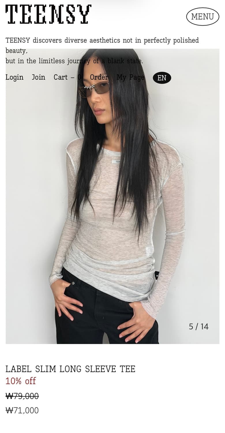 teensy / LABEL SLIM LONG SLEEVE TEE 상품이미지4
