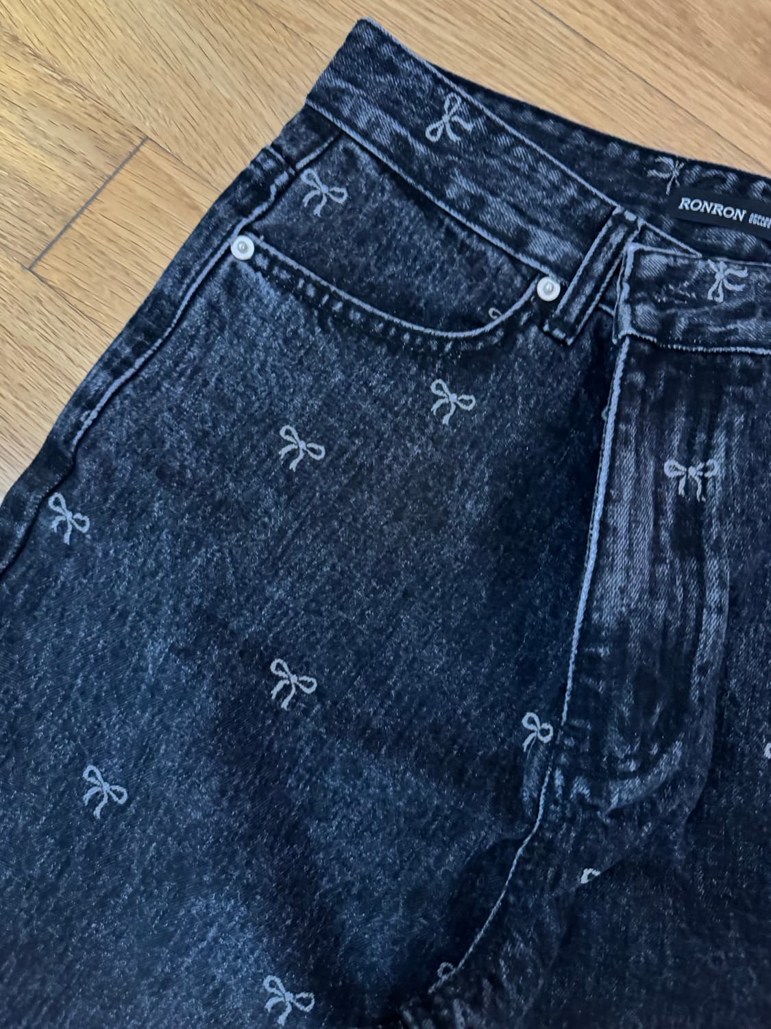 론론 리본 데님 팬츠 상품이미지4