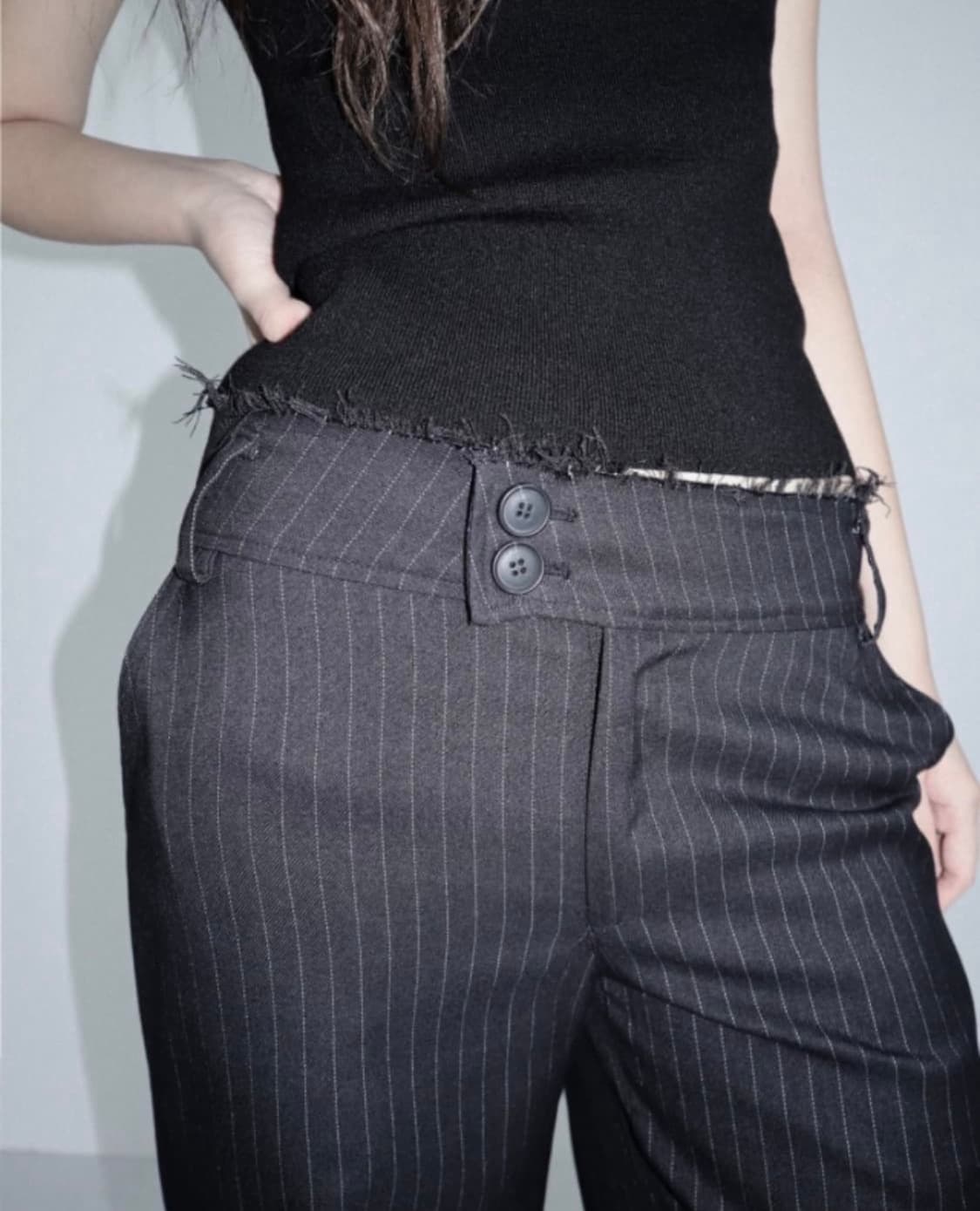 클라따 핀터 로우 슬랙스 블랙 M 상품이미지3