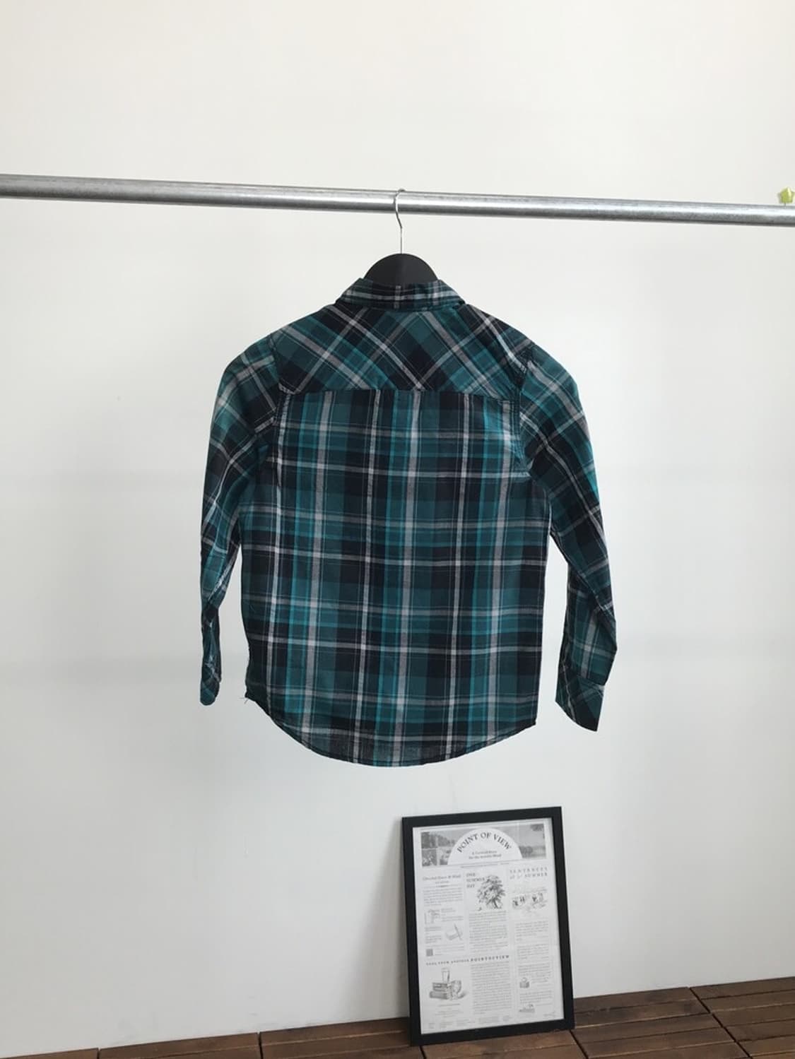 Vintage Mint & Black Plaid Check Shirt 상품이미지4