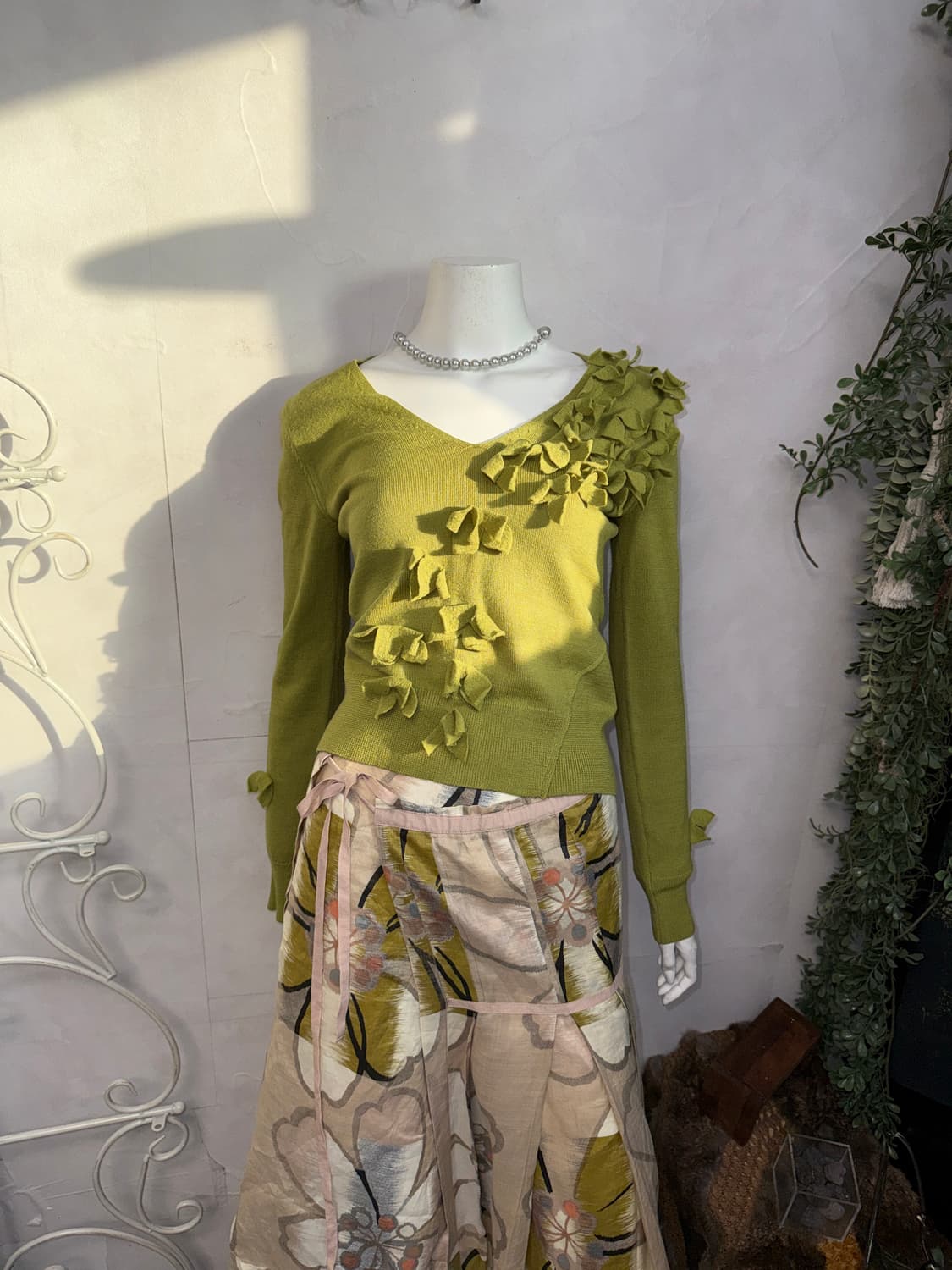 ESCADA olive flower draped knit 상품이미지2