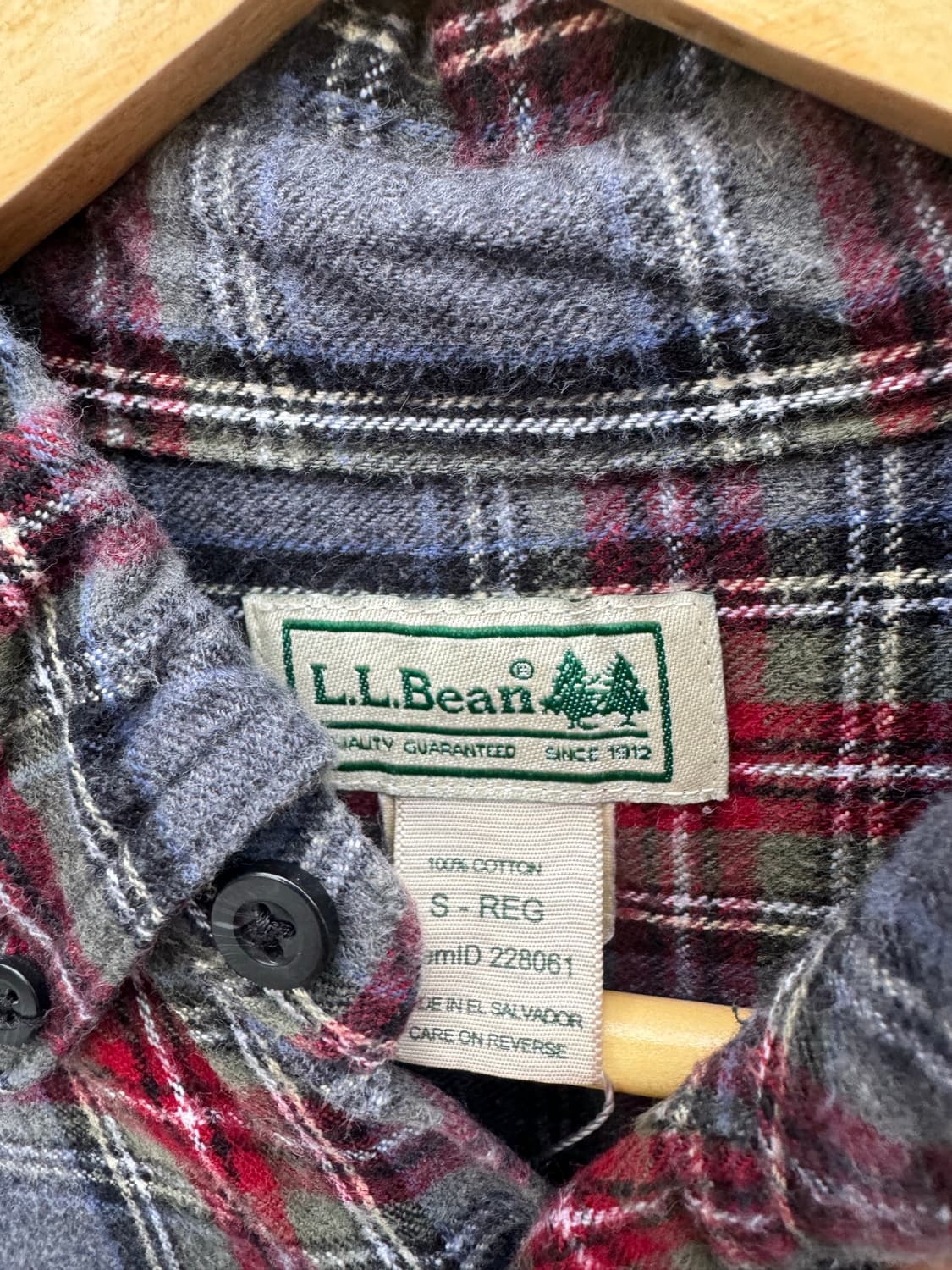 엘엘빈 빈티지 체크 플란넬 셔츠 s 상품이미지6