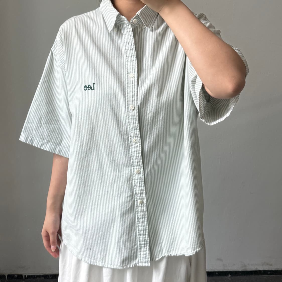 [L] 리 스트라이프 반팔셔츠 상품이미지2