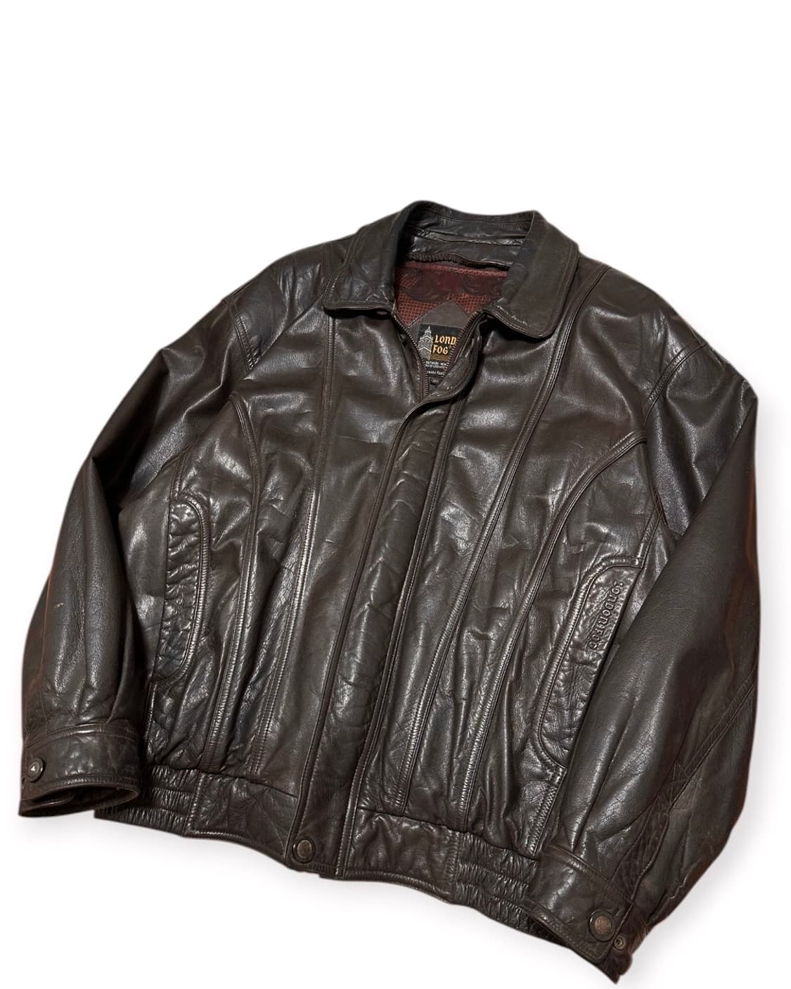 런던포그 딥브라운 리얼레더 A-2 자켓 상품이미지2
