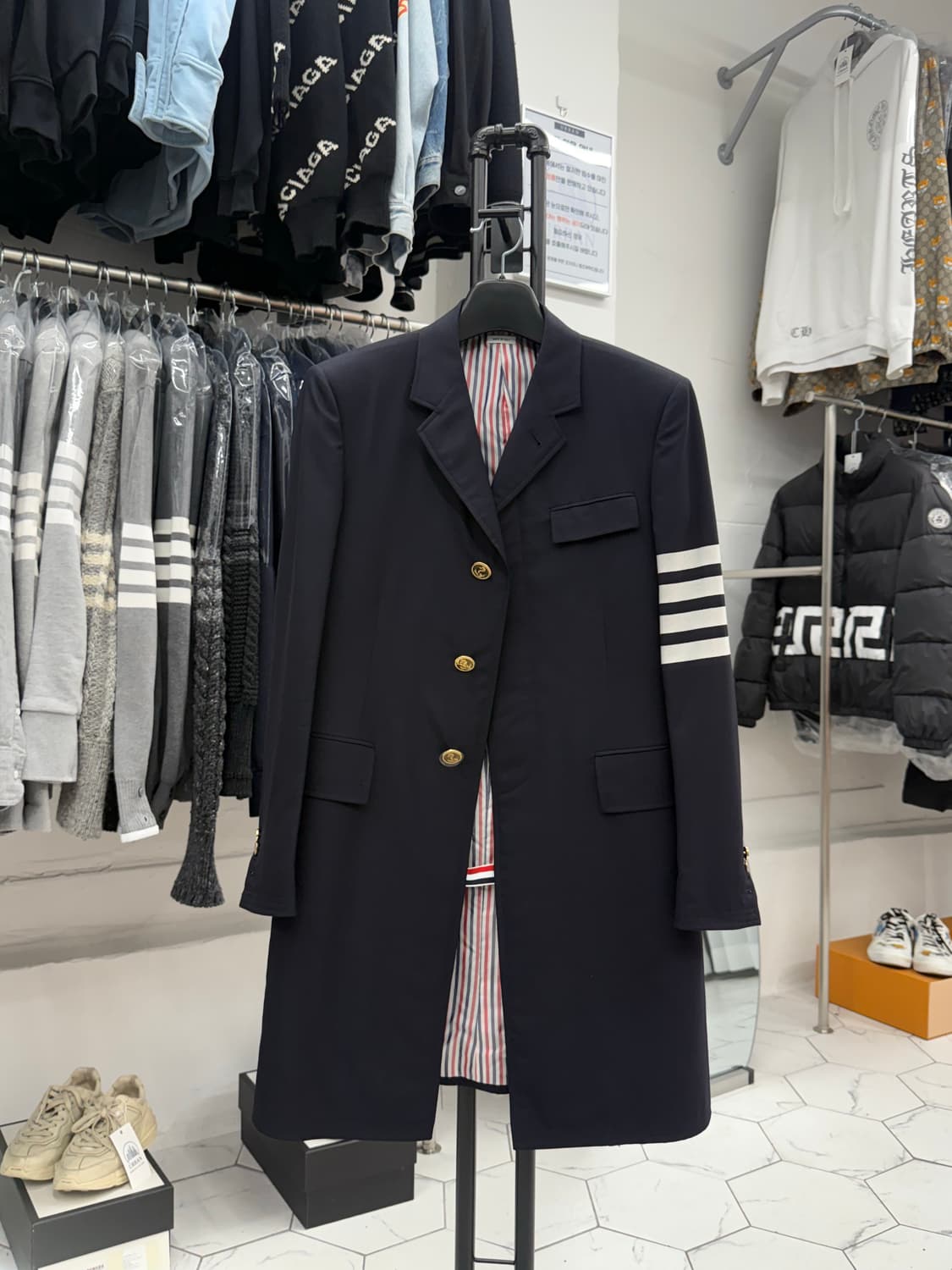 [2] 톰브라운 사선완장 체스트필드 울 코트 상품이미지1