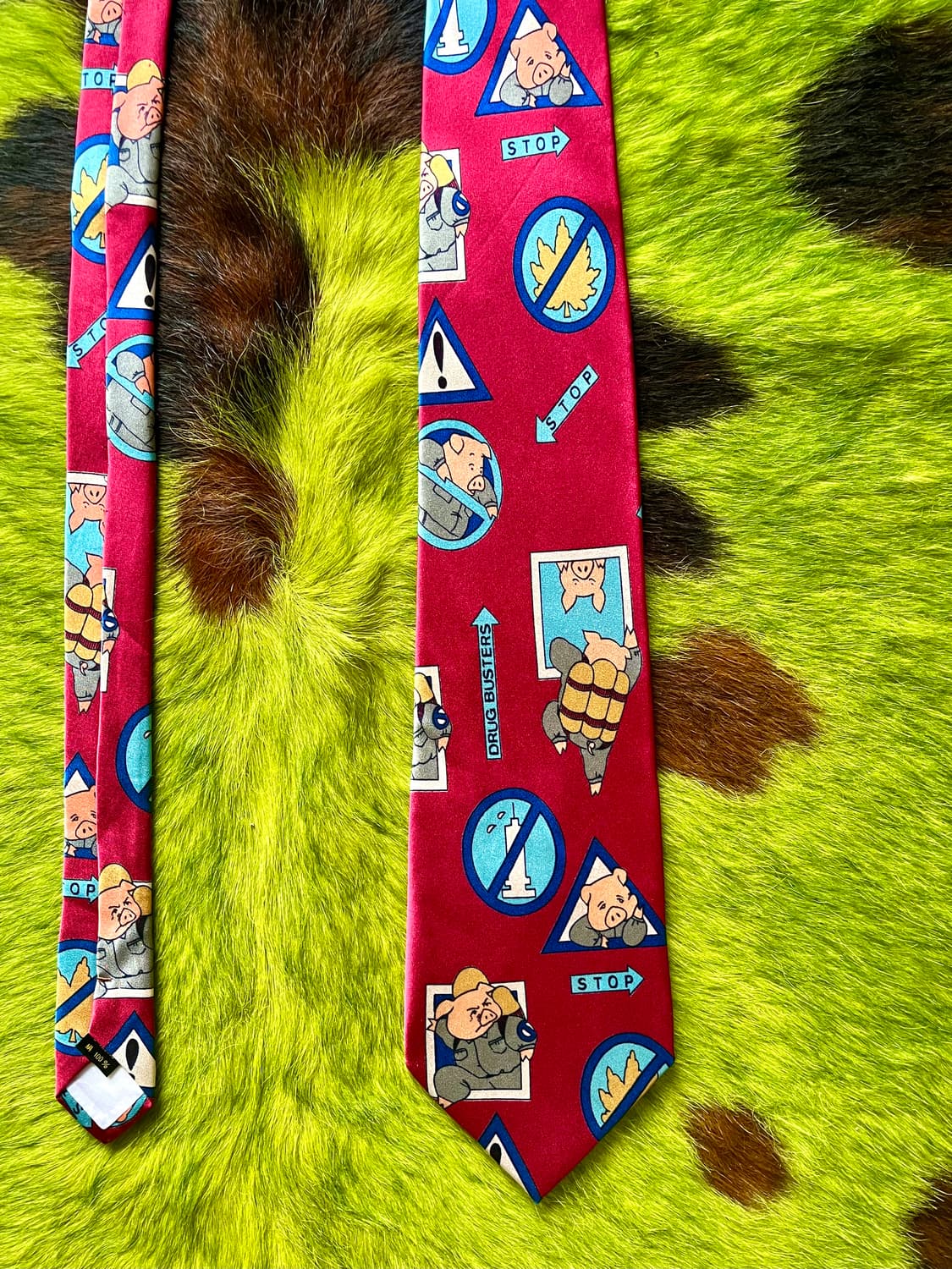 JPN Vintage Comic Art Pattern Silk Tie 상품이미지4