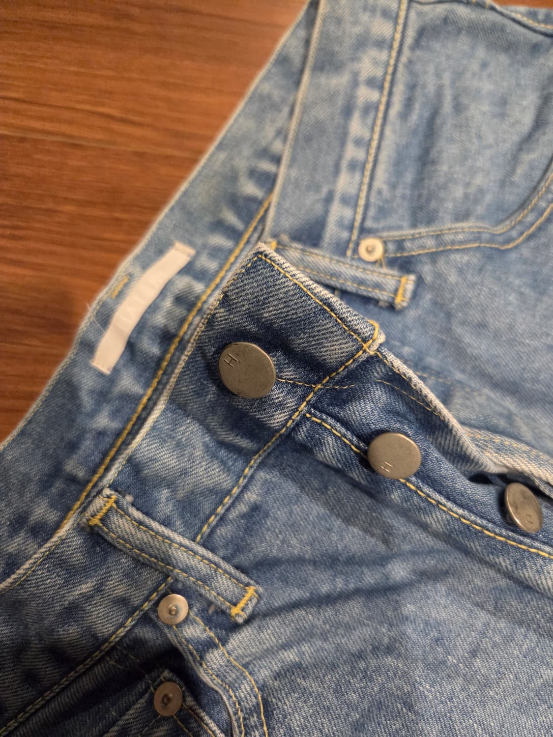 하츠키 와이드 테이퍼드 데님 아이스블루 2사이즈 상품이미지3