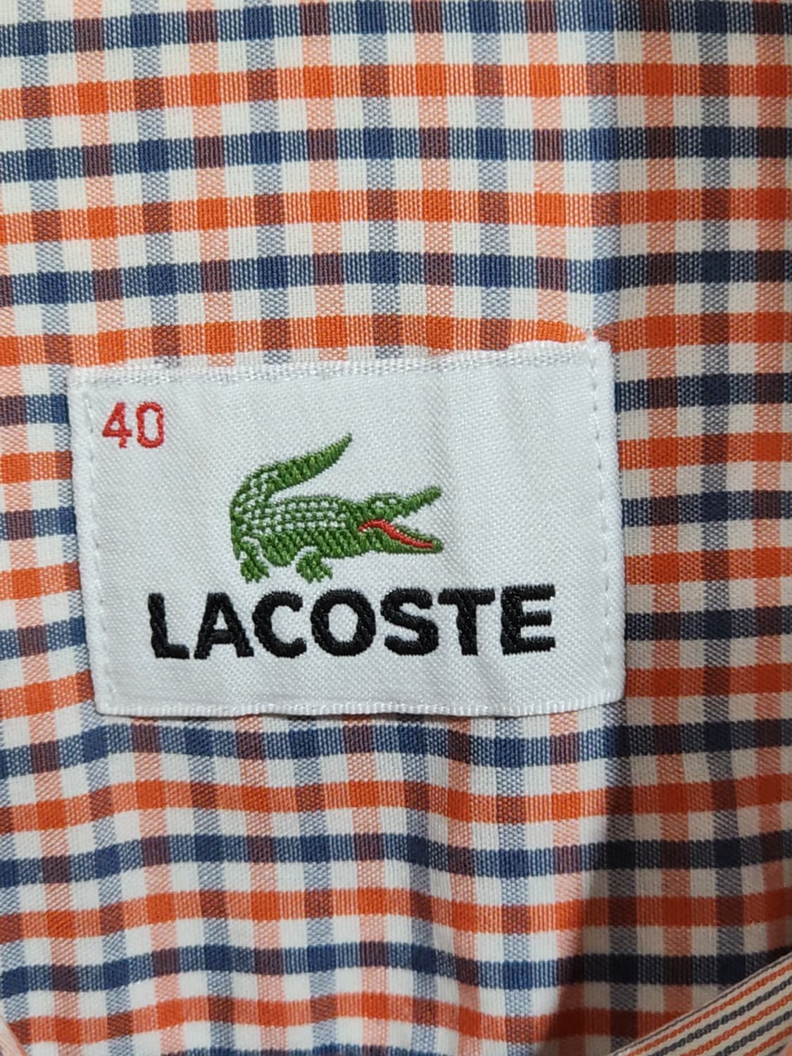 (L) 라코스테 남방 체크 로고 셔츠 스판 캐주얼  상품이미지3