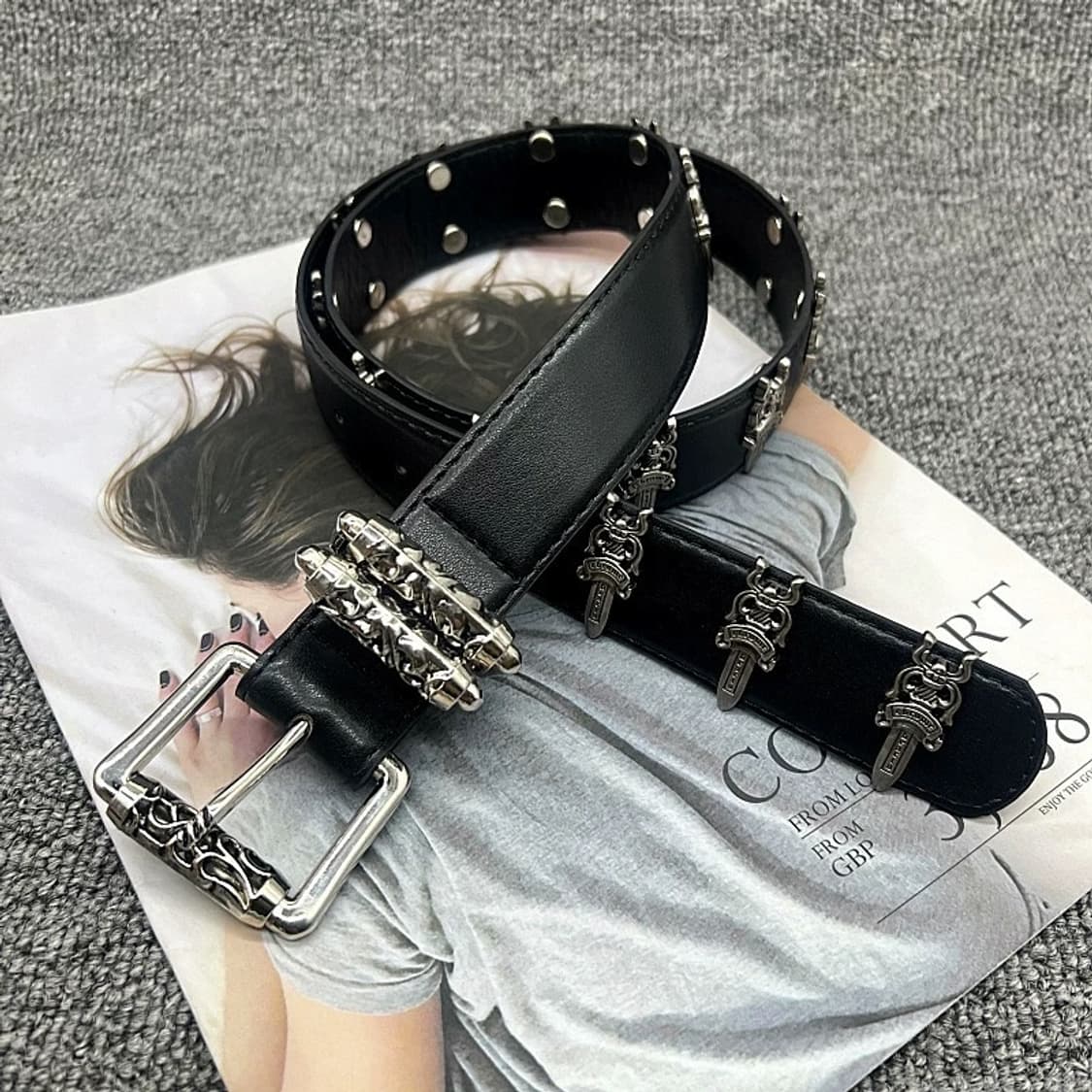 스터드 래더 벨트 상품이미지5