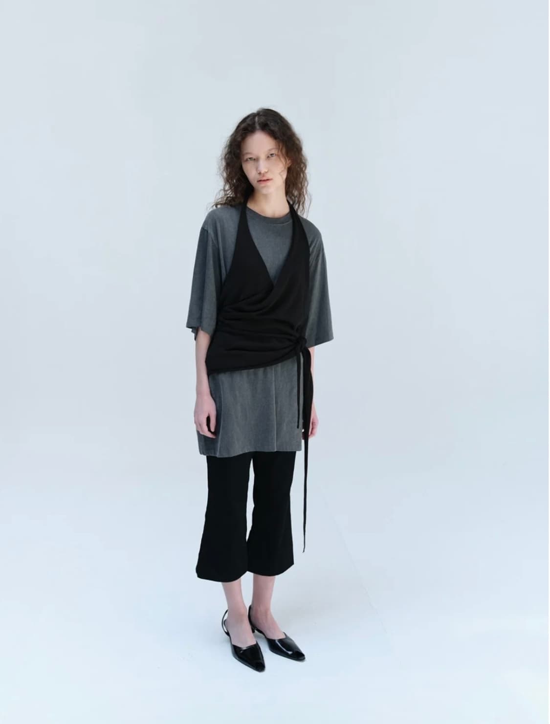 새상품) 리포스 LINEN HALTERNECK KNIT TOP 블랙 상품이미지5