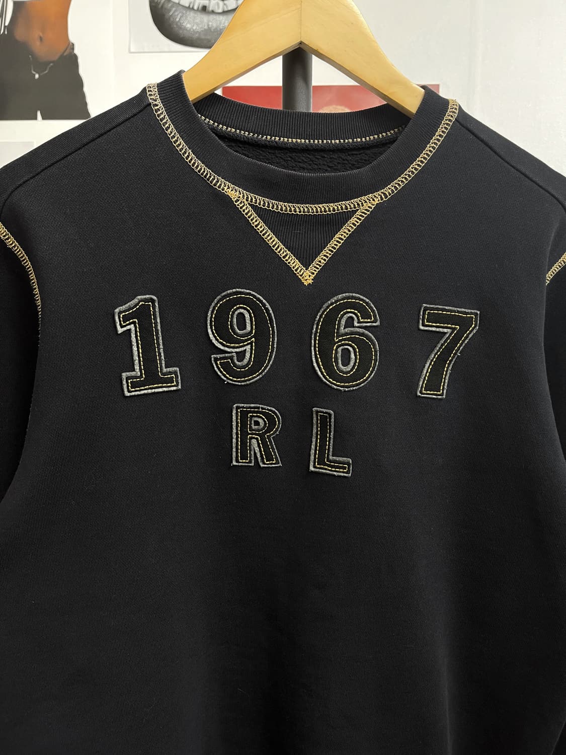 폴로 진스 아플리케 로고 맨투맨 블랙 상품이미지6