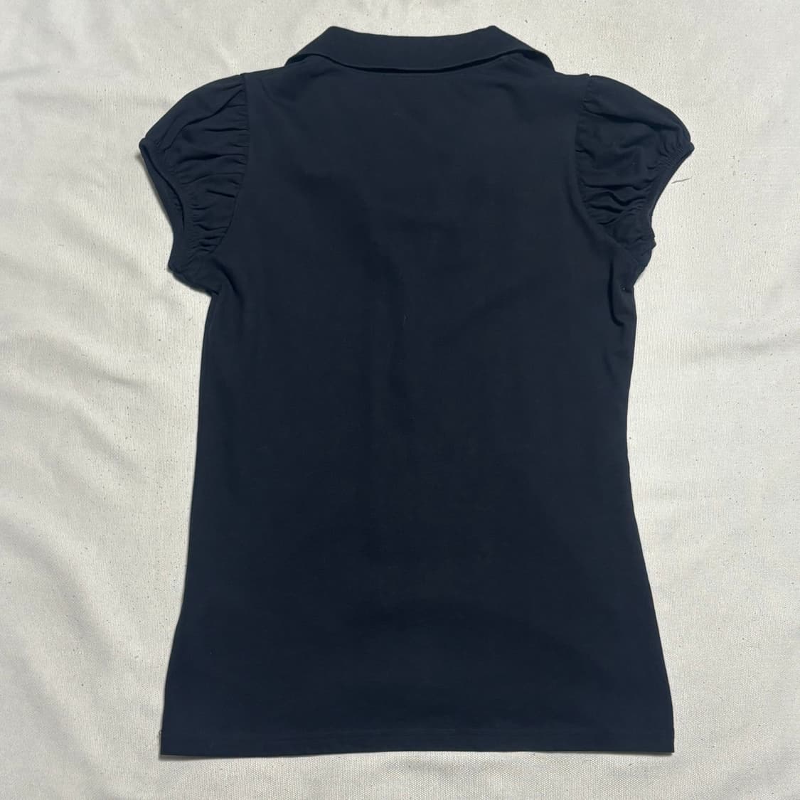 S 버버리 여성용 블랙 카라 반팔티 상품이미지3