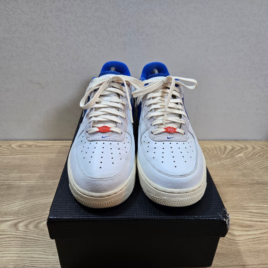 270 나이키 에어포스1 로우 빈티지 화이트 블루 상품이미지2
