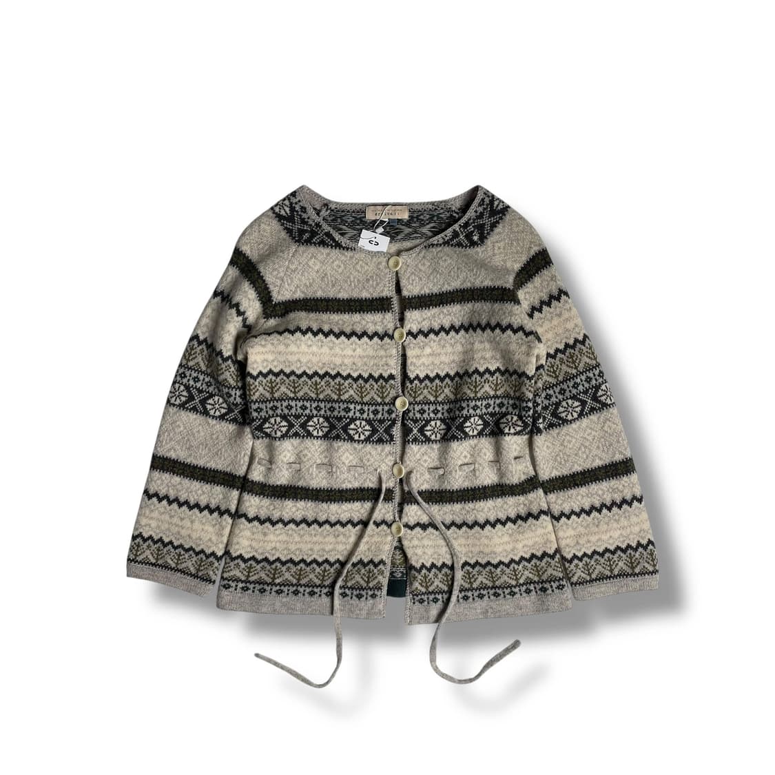 Human woman 울 100 노르딕 패턴 가디건 상품이미지1