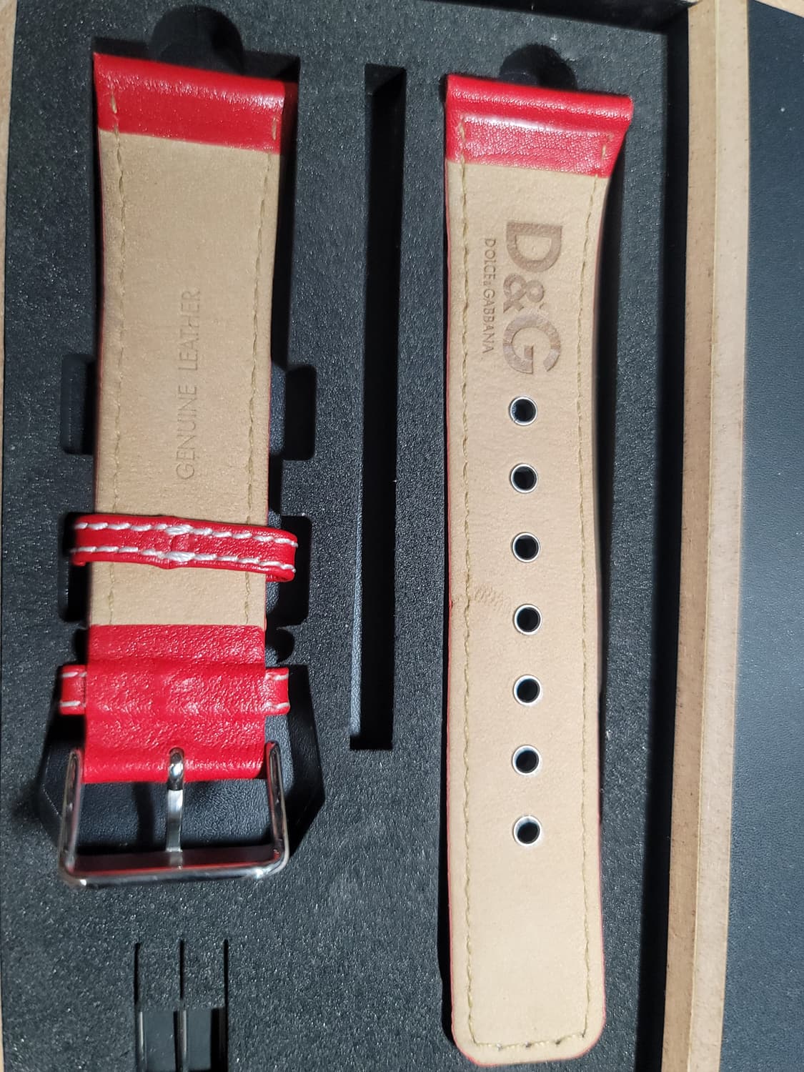 돌체앤가바나 소가죽 시계줄 스트랩 레드  상품이미지2