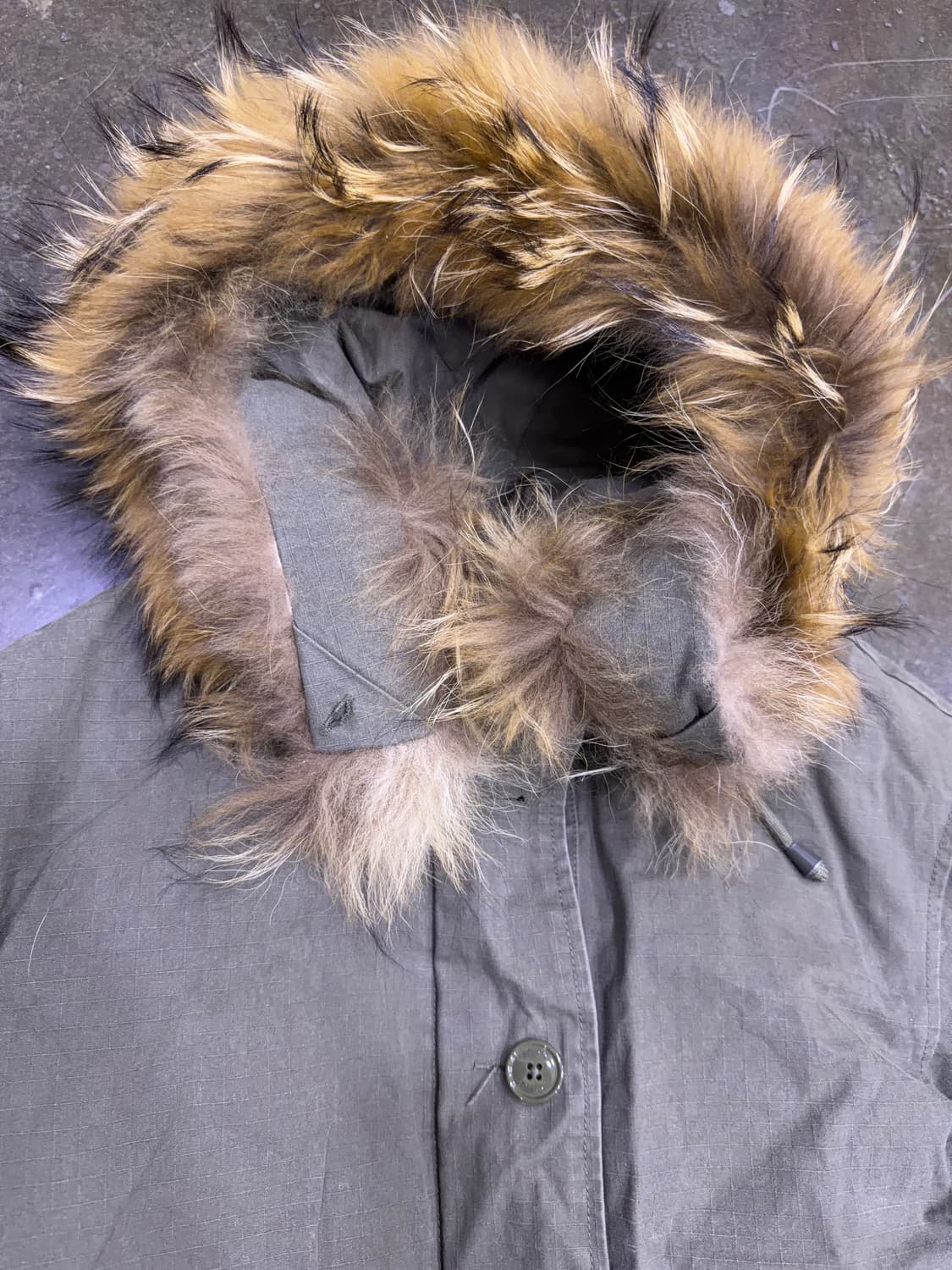 스튜디오 톰보이 라쿤 퍼 덕다운 롱 야상 자켓 점퍼 80 상품이미지6