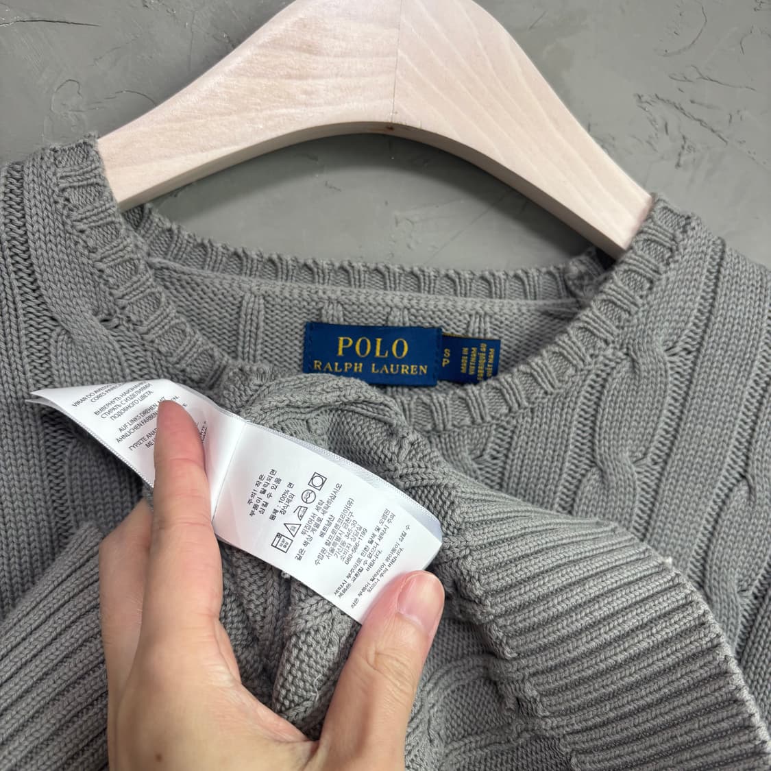 폴로 랄프로렌 꽈배기 니트 카키 그레이 상품이미지3
